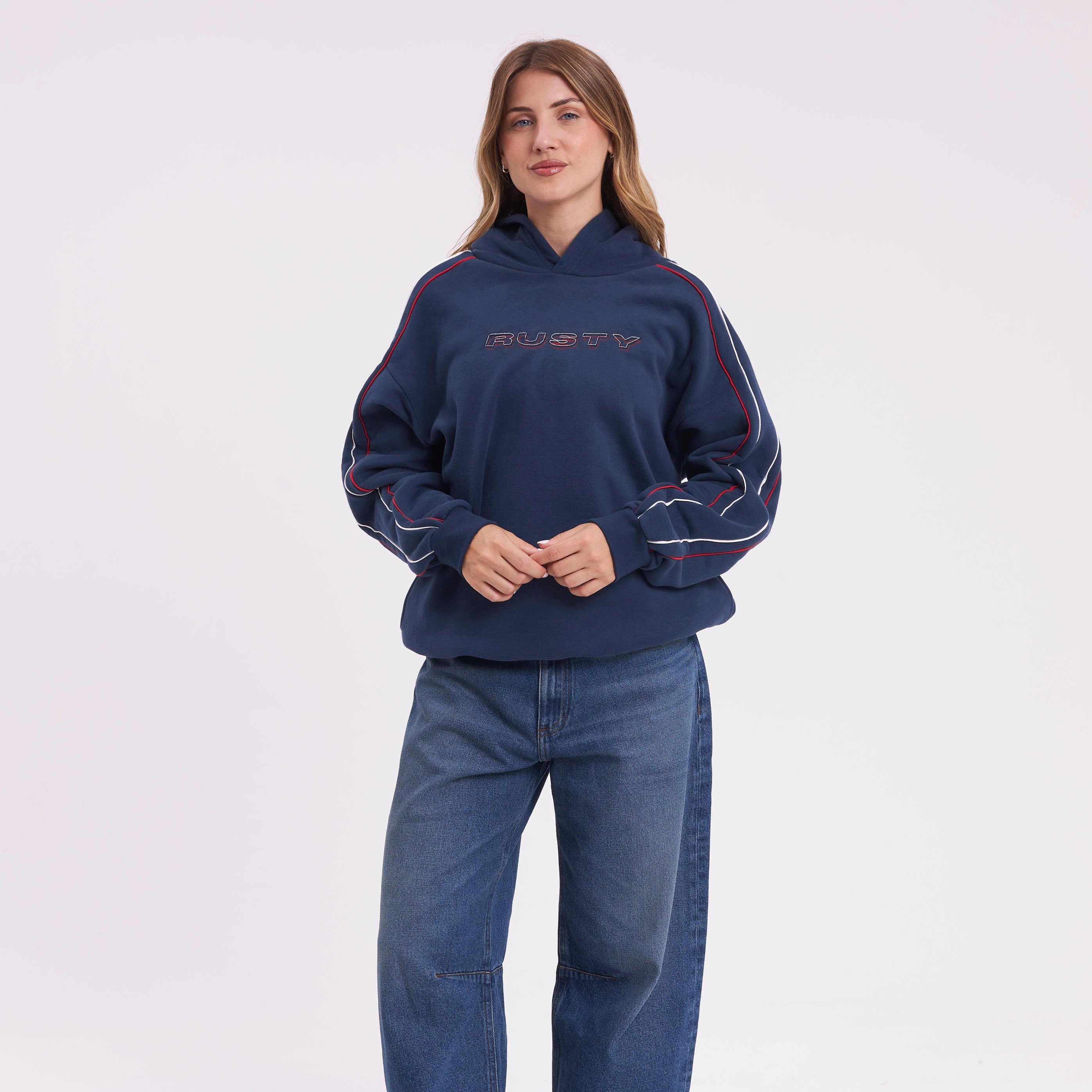 Canguro Rusty Red Raw Archival Oversized Hood Ld Navy - Image 2