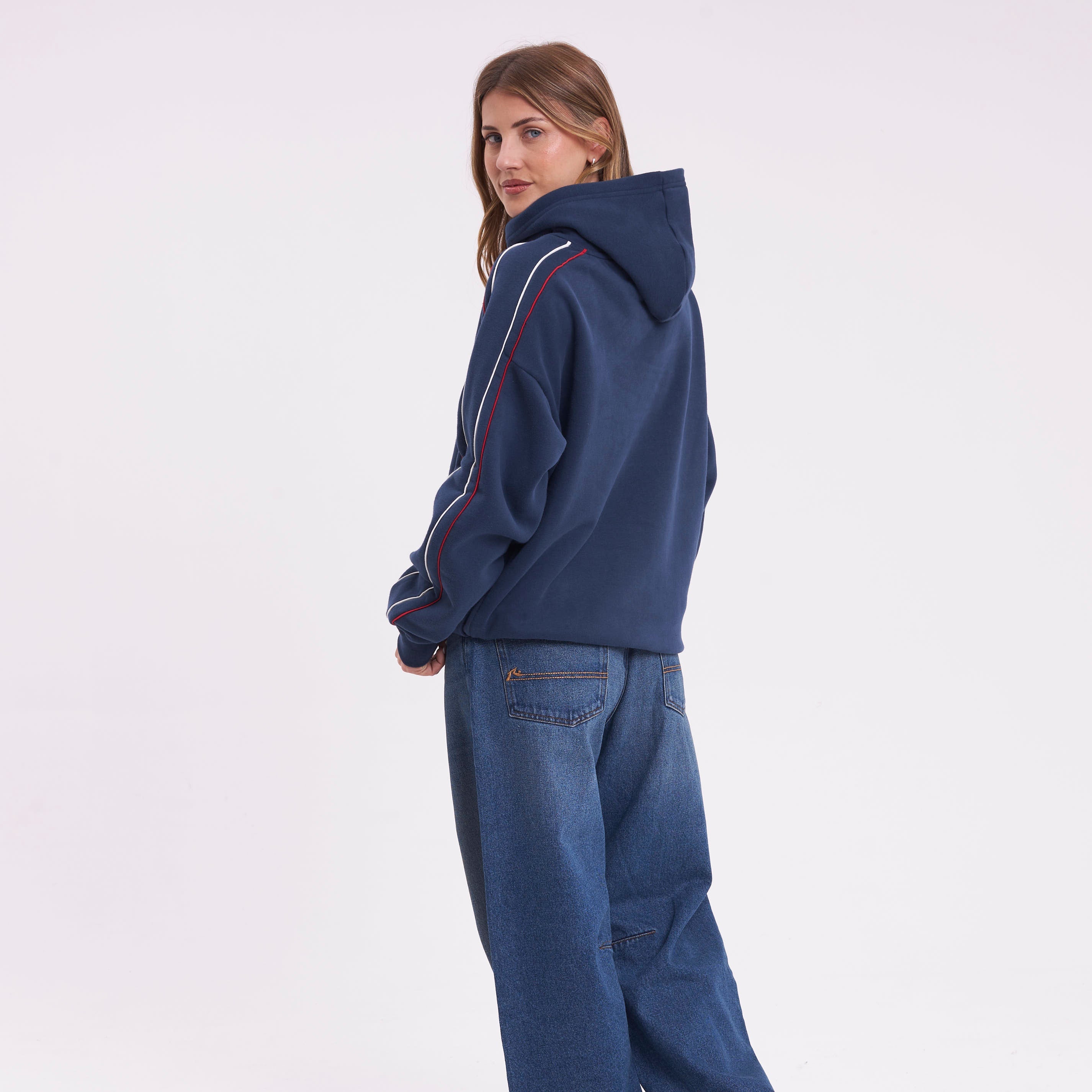Canguro Rusty Red Raw Archival Oversized Hood Ld Navy - Image 3