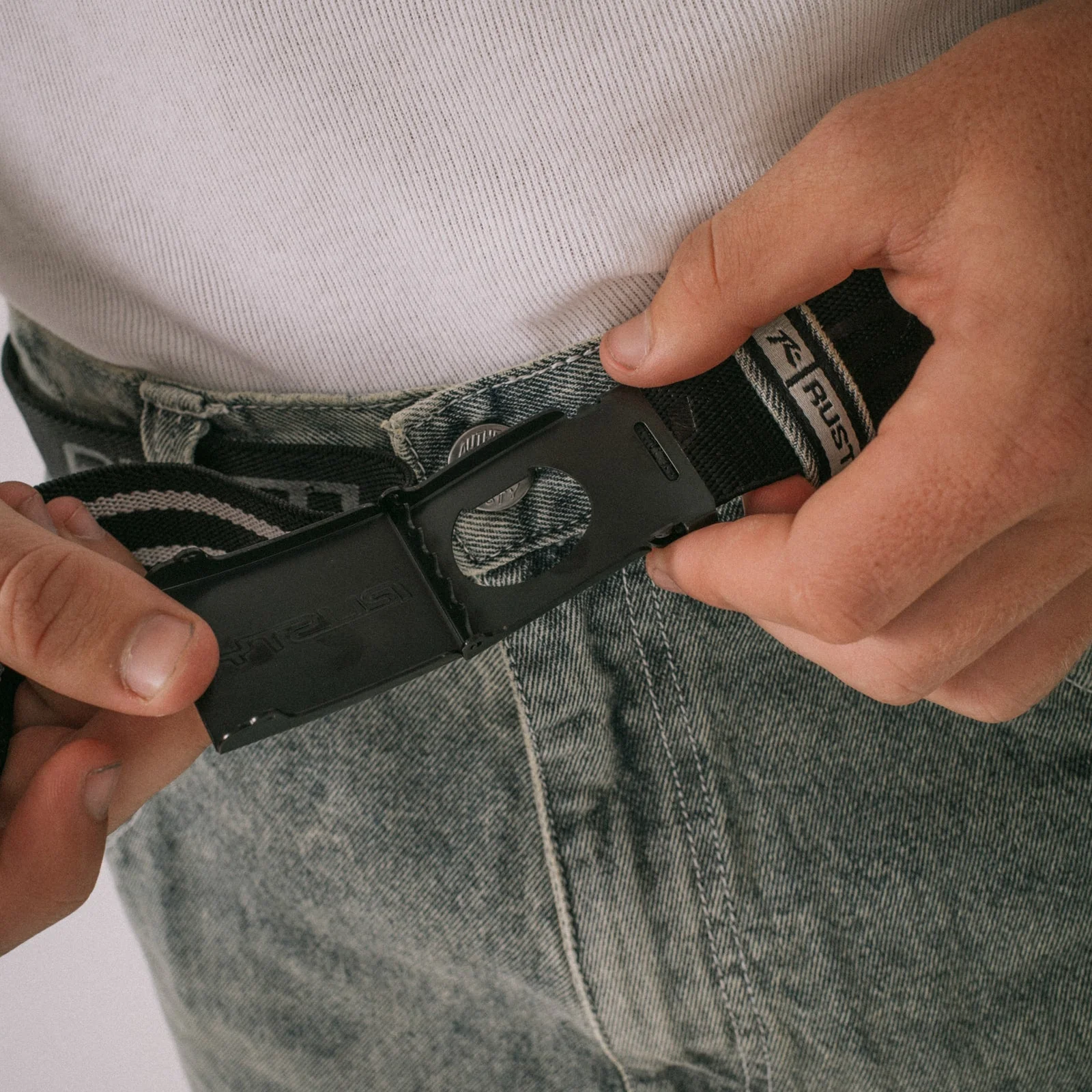 Cinturon Rusty Flip Daddy Elastic Webbing Belt Black - Image 4