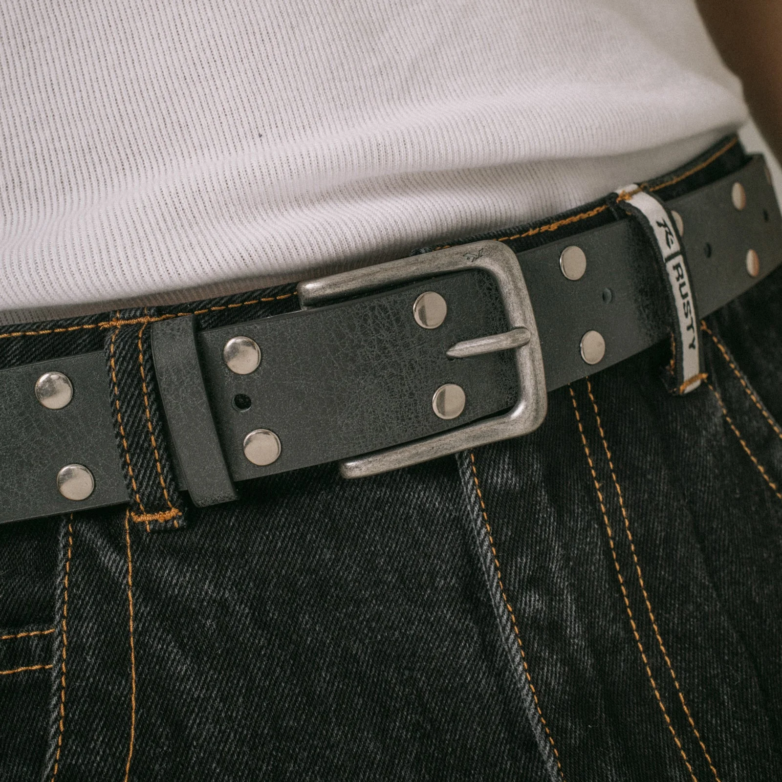 Cinturon Rusty Worn Out Stud Belt* Black - Image 5