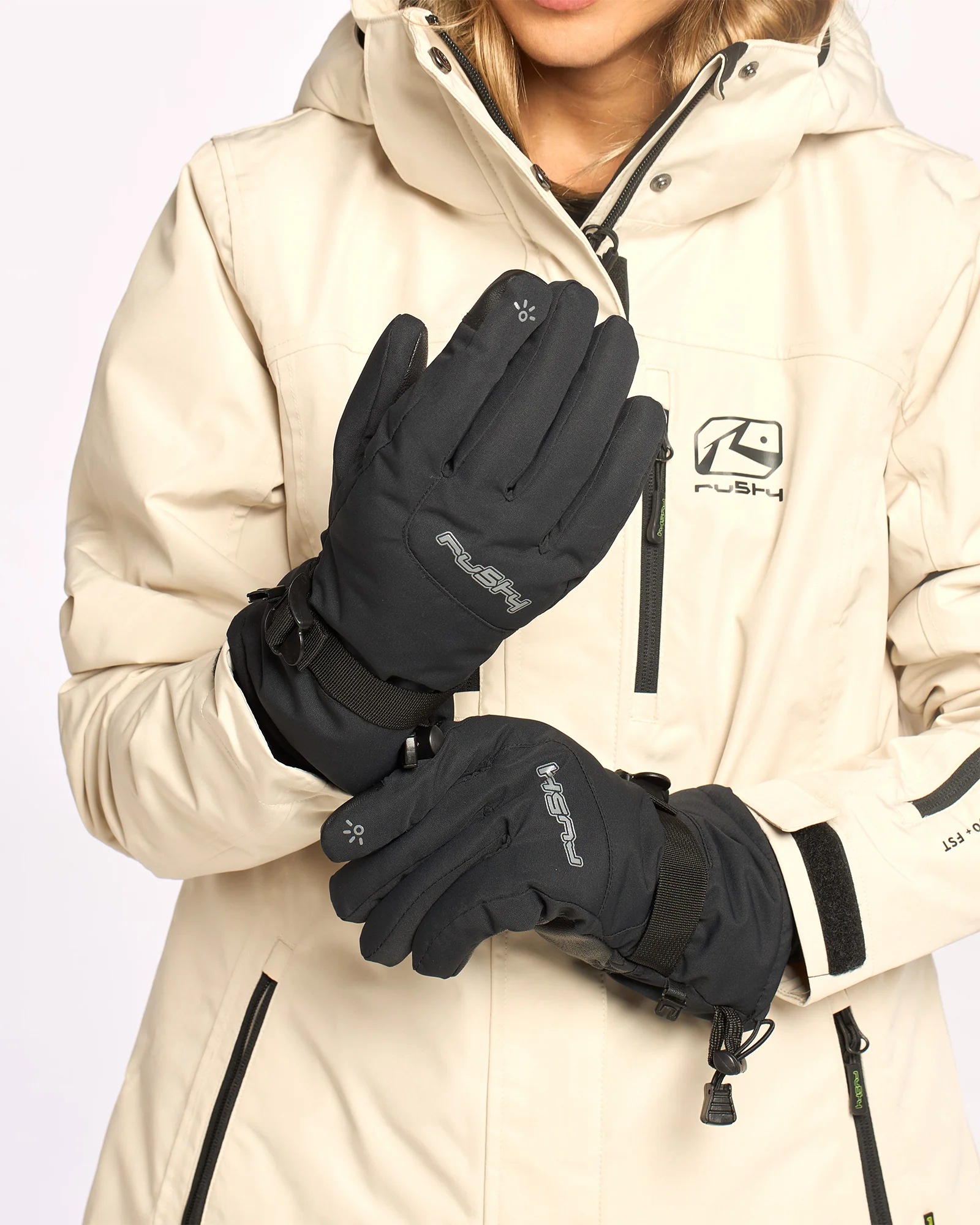 Guantes Rusty Rabbit Snow Gloves Black - Image 2