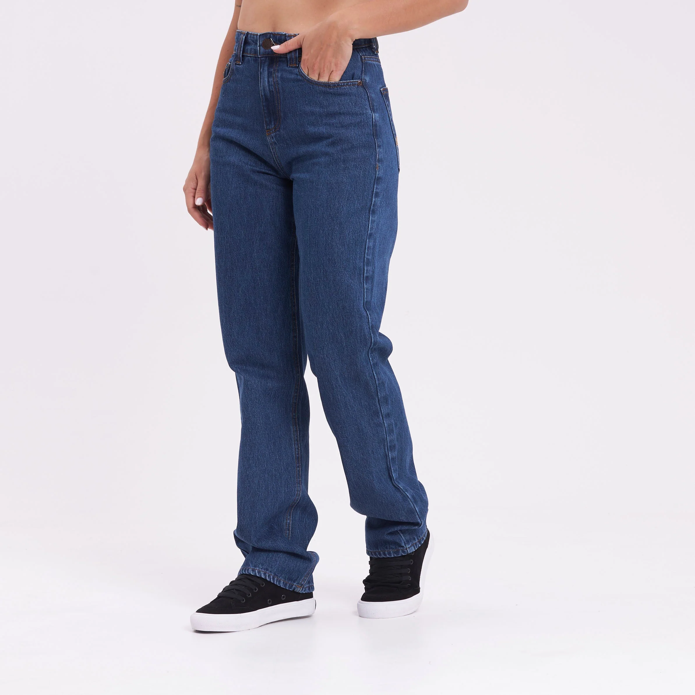 Jean Rusty Suzy Straight Mid Rise Jean Ld Deep Sea Blue - Image 3