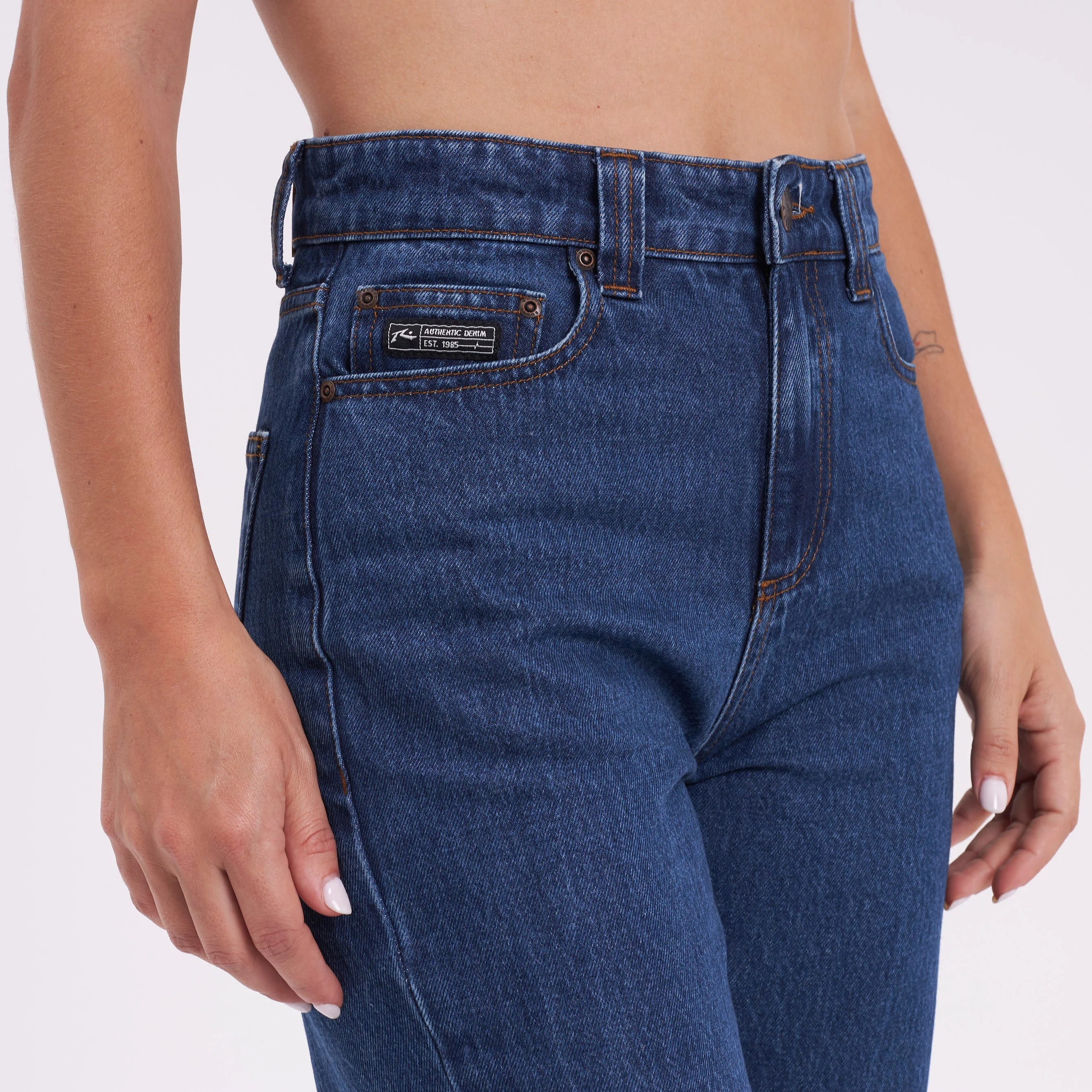 Jean Rusty Suzy Straight Mid Rise Jean Ld Deep Sea Blue - Image 6