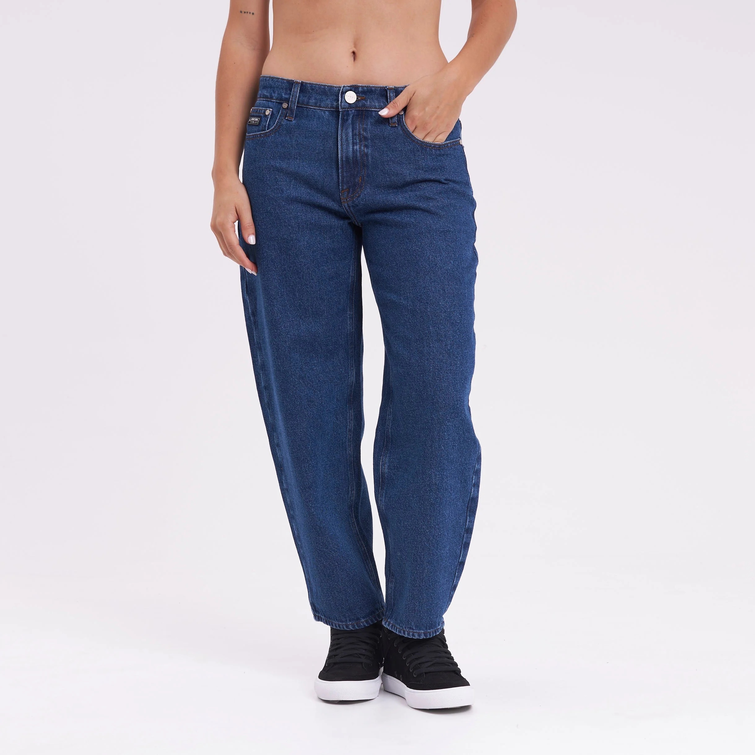 Jean Rusty Better Days Barrel Hi Rise Jean Ld Middy Blue - Image 3