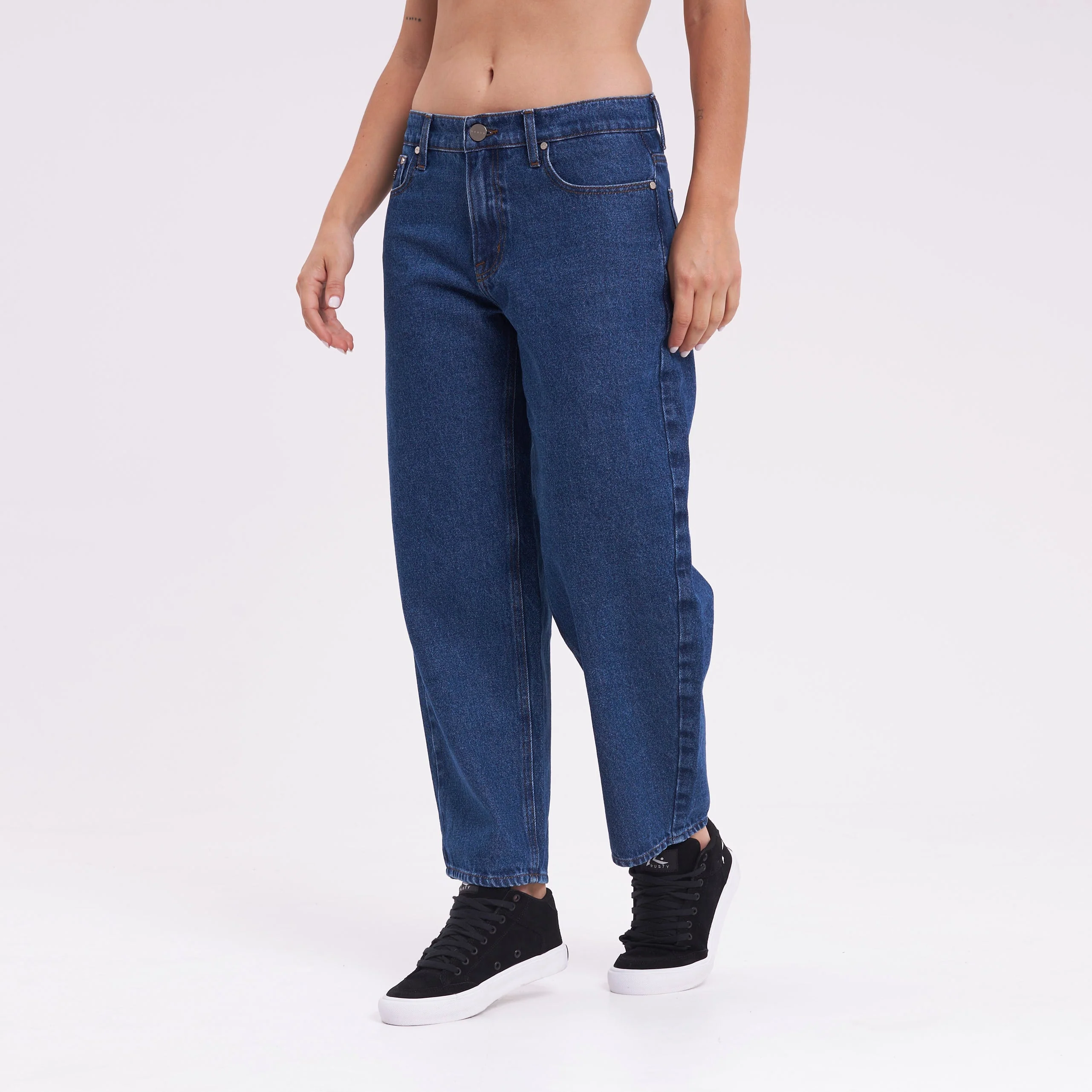 Jean Rusty Better Days Barrel Hi Rise Jean Ld Middy Blue - Image 4