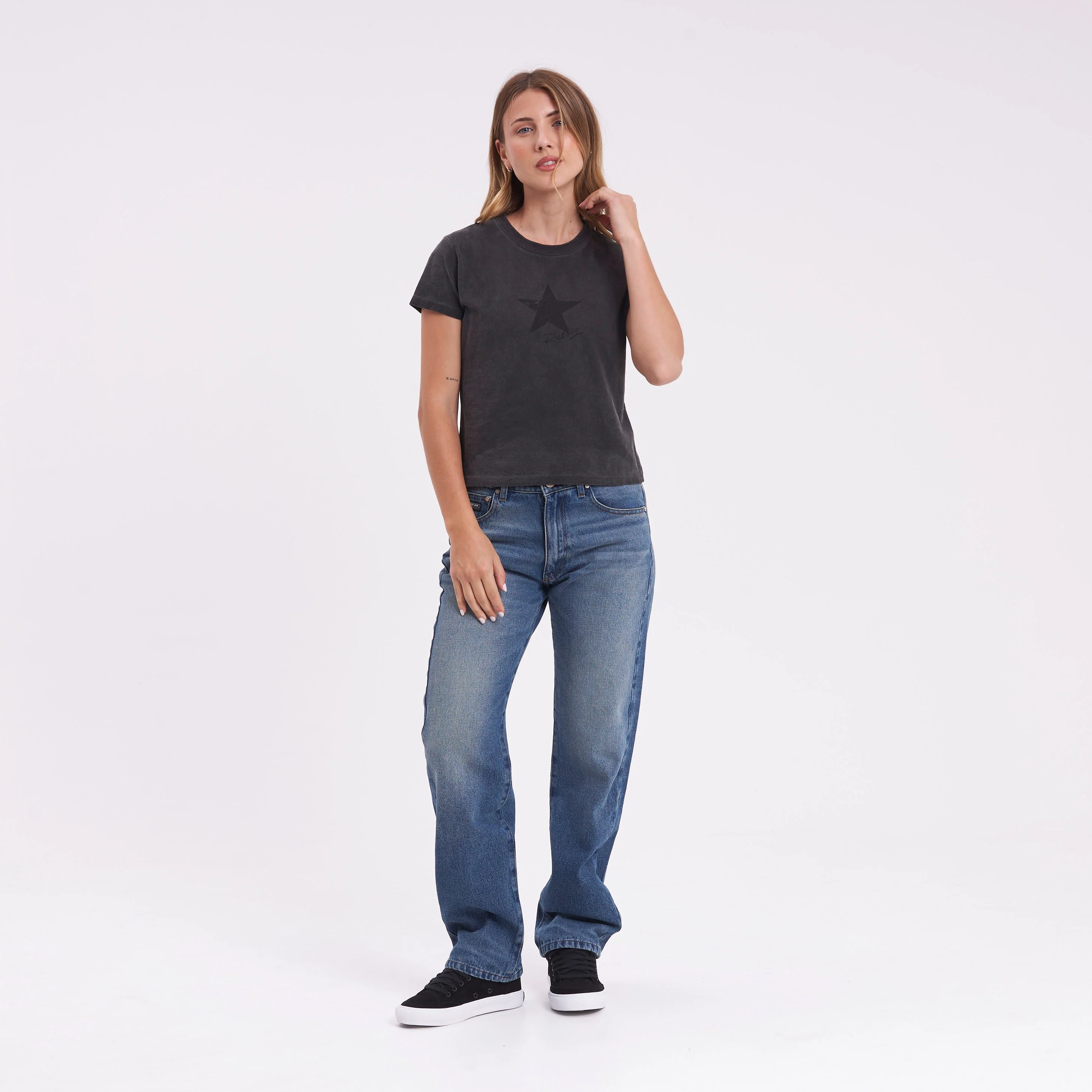 Jean Rusty Drive Boyfriend Baggy Jean Ld Middy Blue