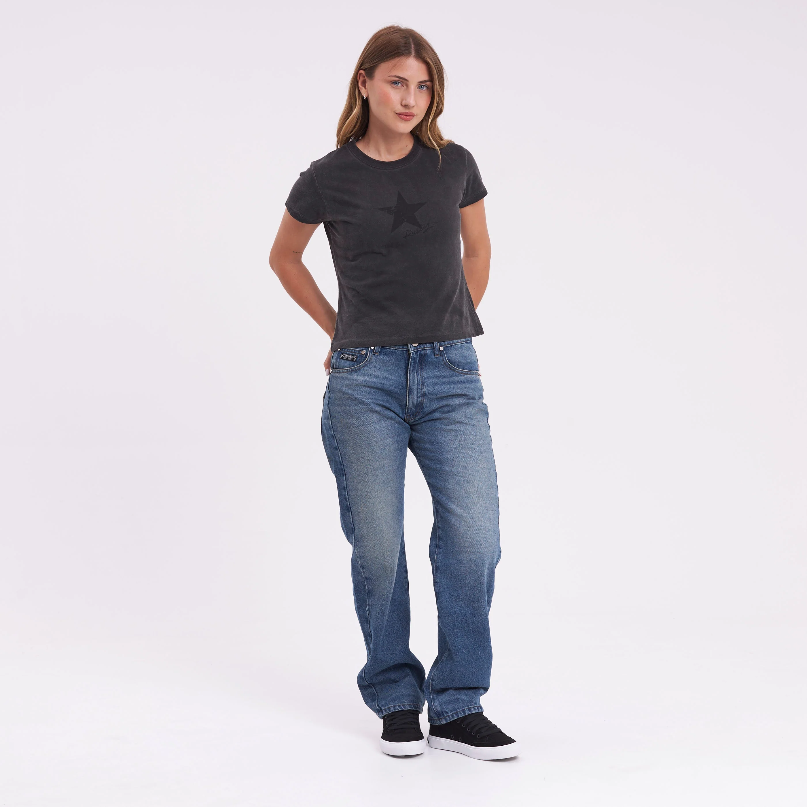 Jean Rusty Drive Boyfriend Baggy Jean Ld Middy Blue - Image 2