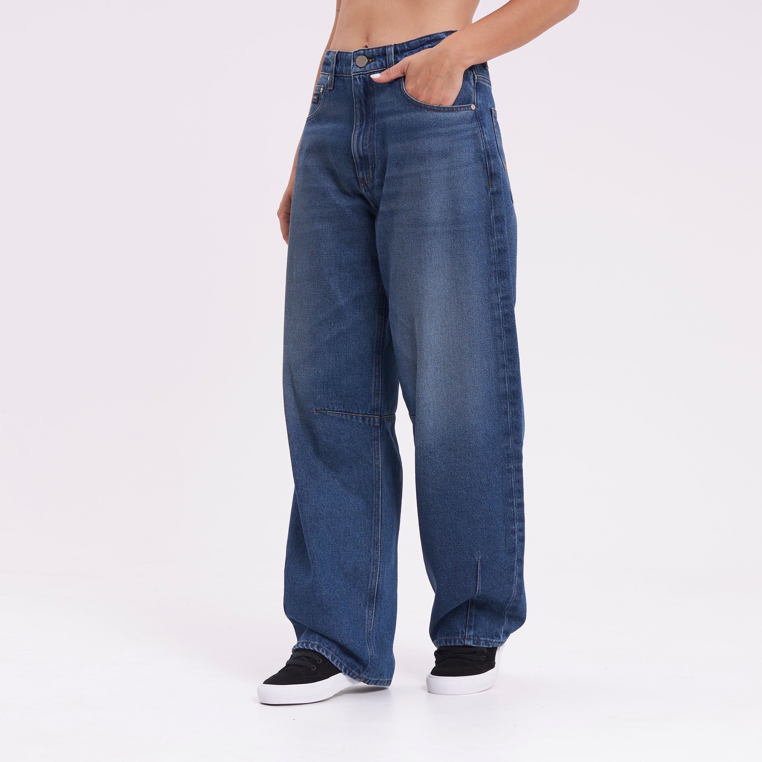 Jean Rusty Mercy Baggy Mid Rise Jean Ld Middy Blue - Image 3