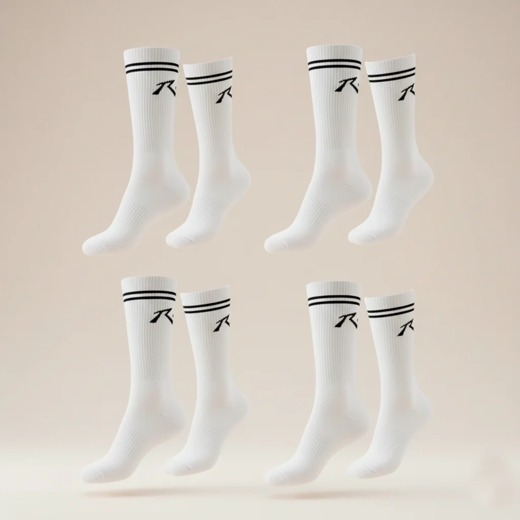 Medias Rusty Comp Mid Calf 4-Sock Pack White 1