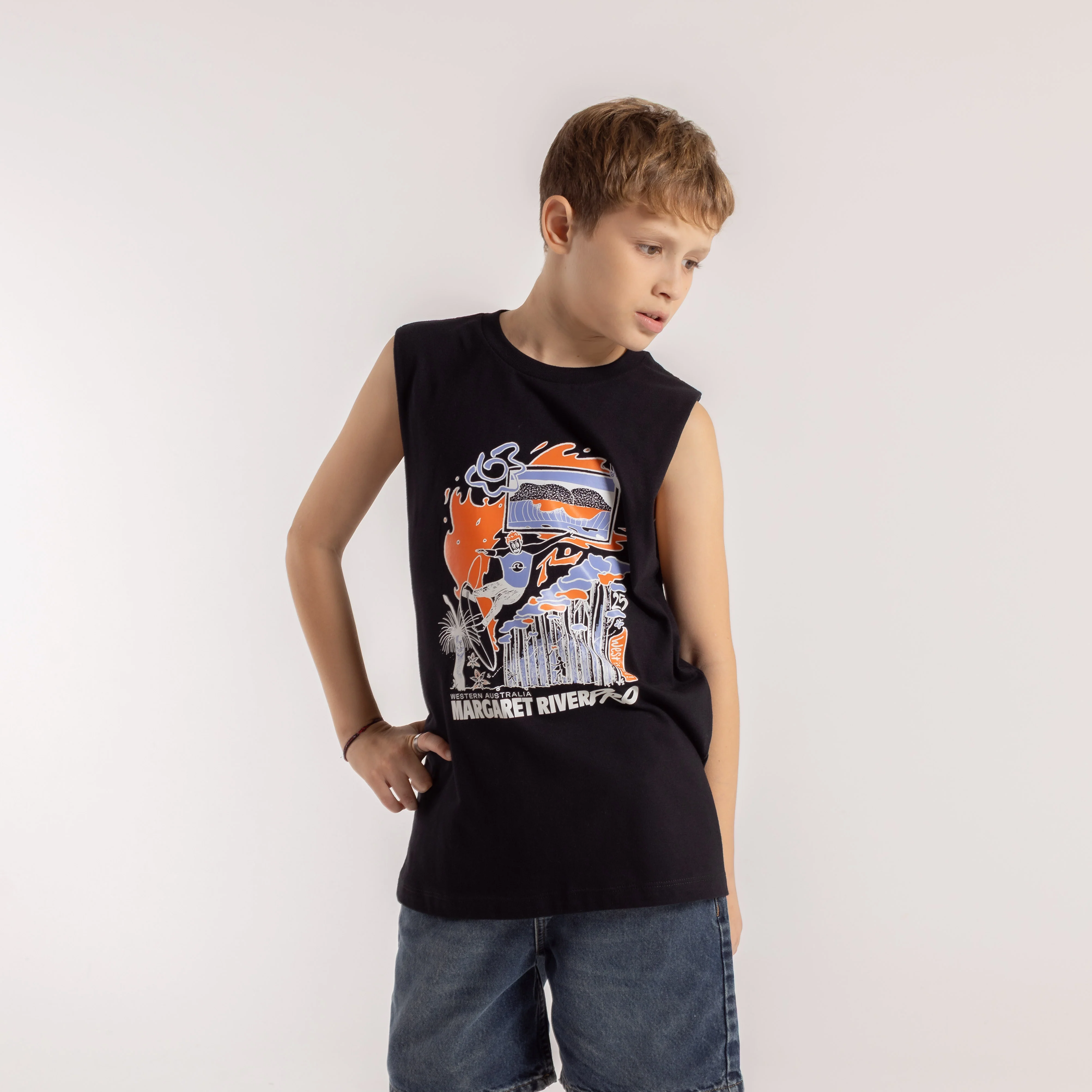 Musculosa Rusty Margaret River 25 Muscle Jr Black - Image 3