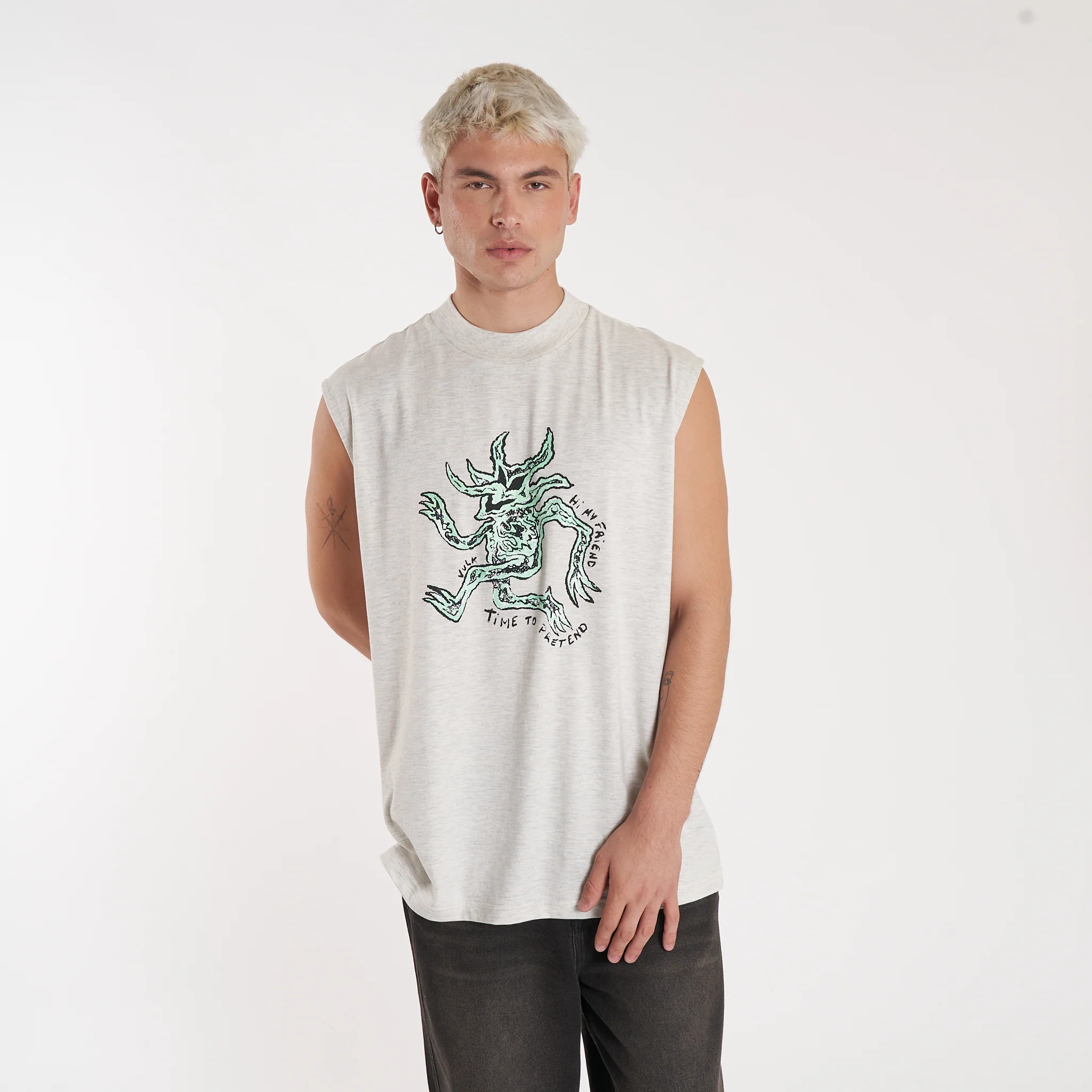 Musculosa Vulk Trip Muscle Cream Grey - Image 2