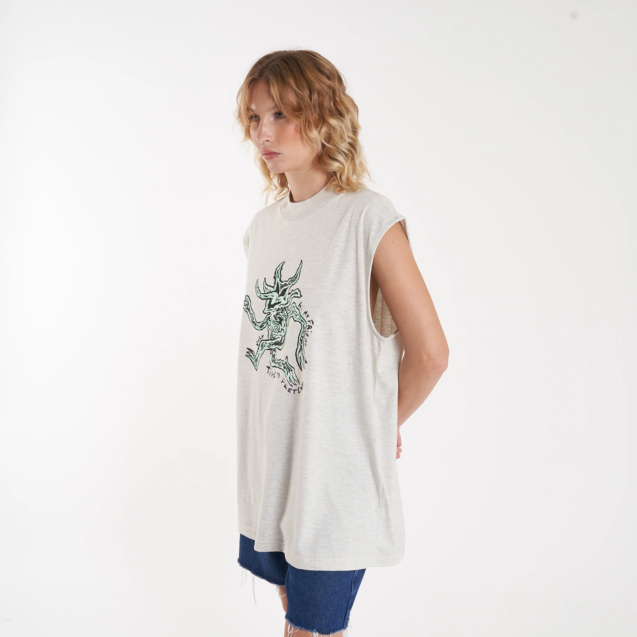 Musculosa Vulk Trip Muscle Cream Grey - Image 3