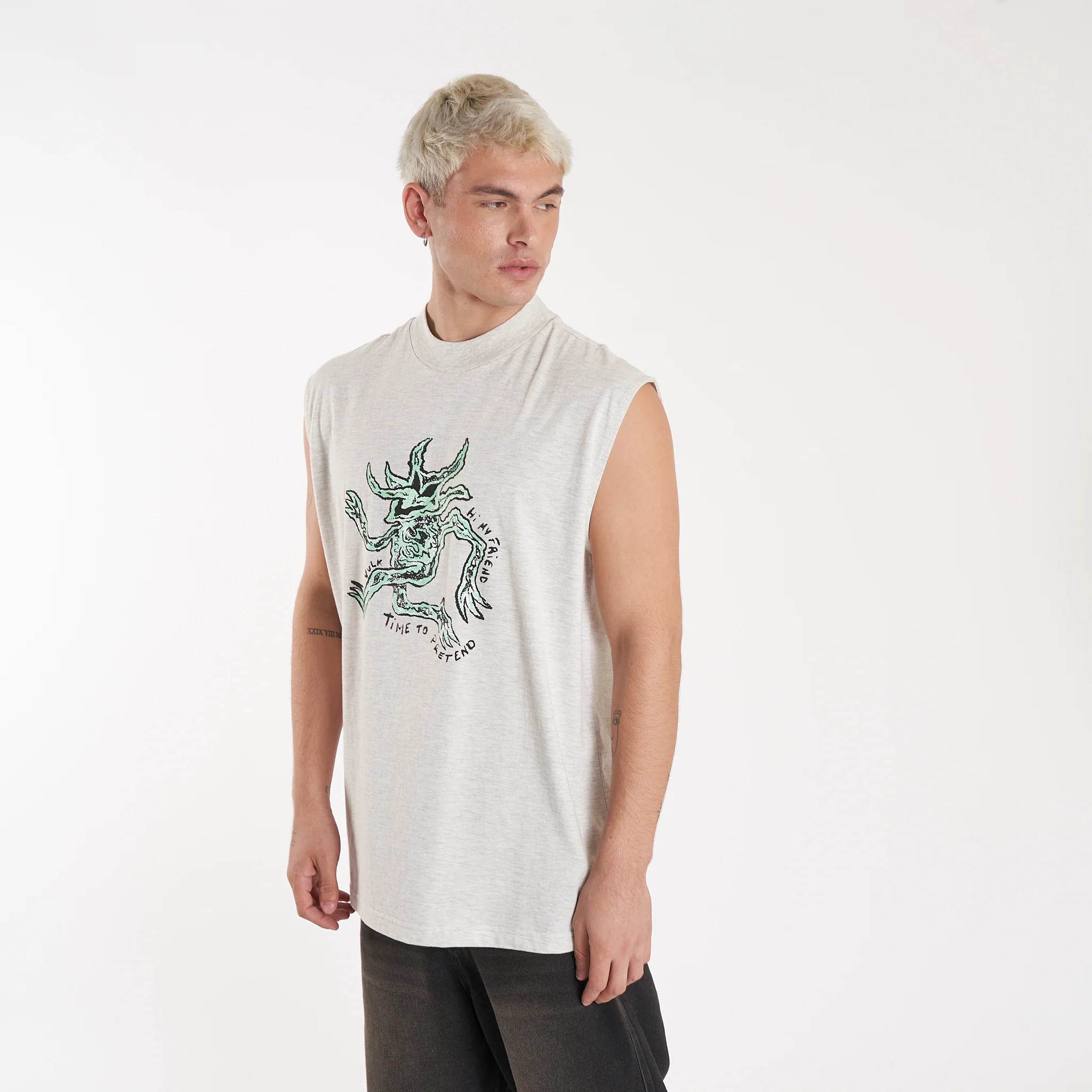 Musculosa Vulk Trip Muscle Cream Grey - Image 4