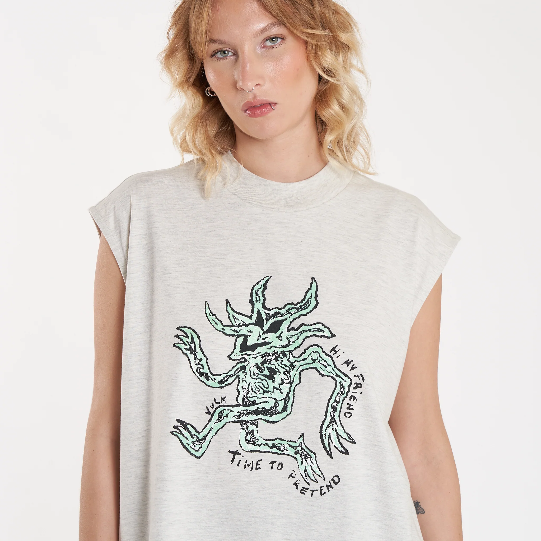 Musculosa Vulk Trip Muscle Cream Grey - Image 5