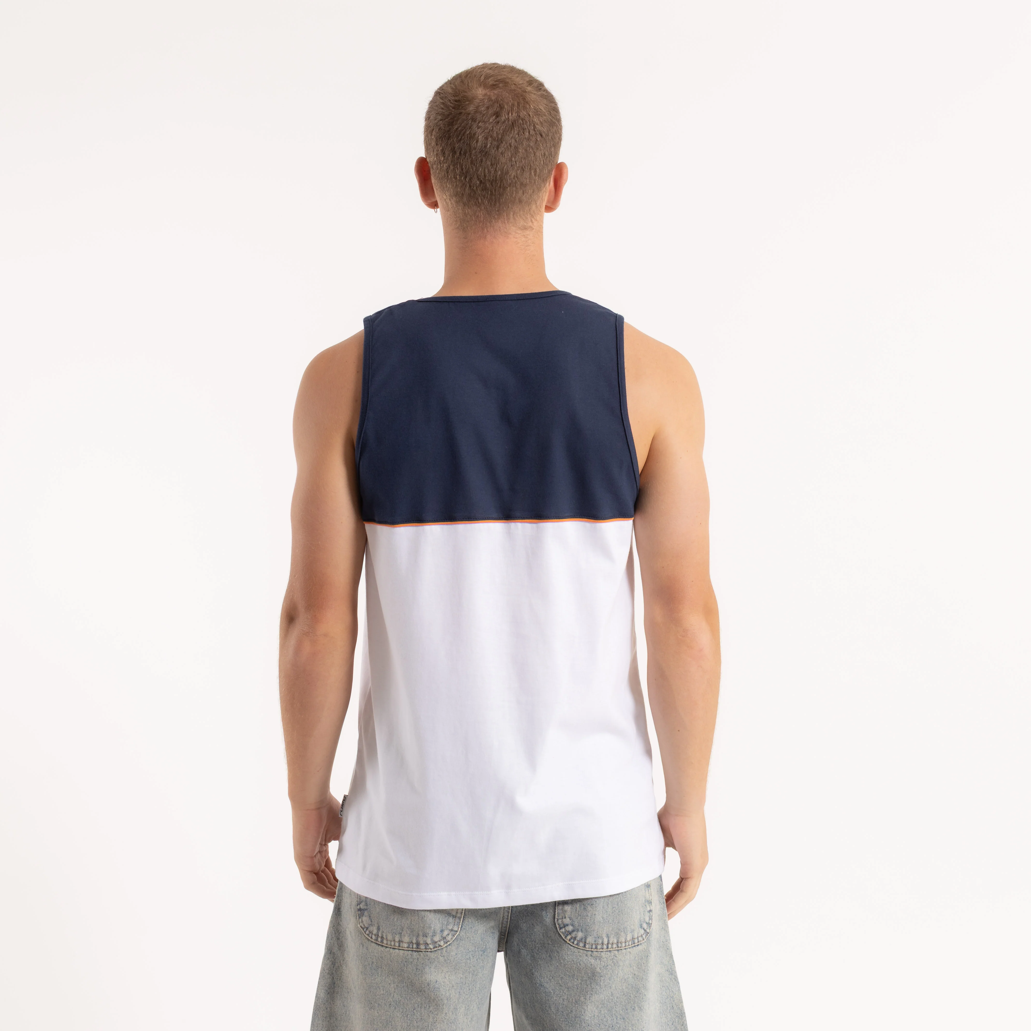 Musculosa Rusty Infinity Tank White/Navy Blue - Image 4