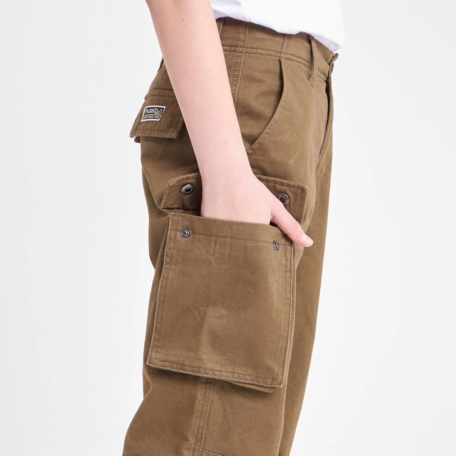 Pantalon Rusty Jonestown Twill Cargo Pant Jr Army - Image 5