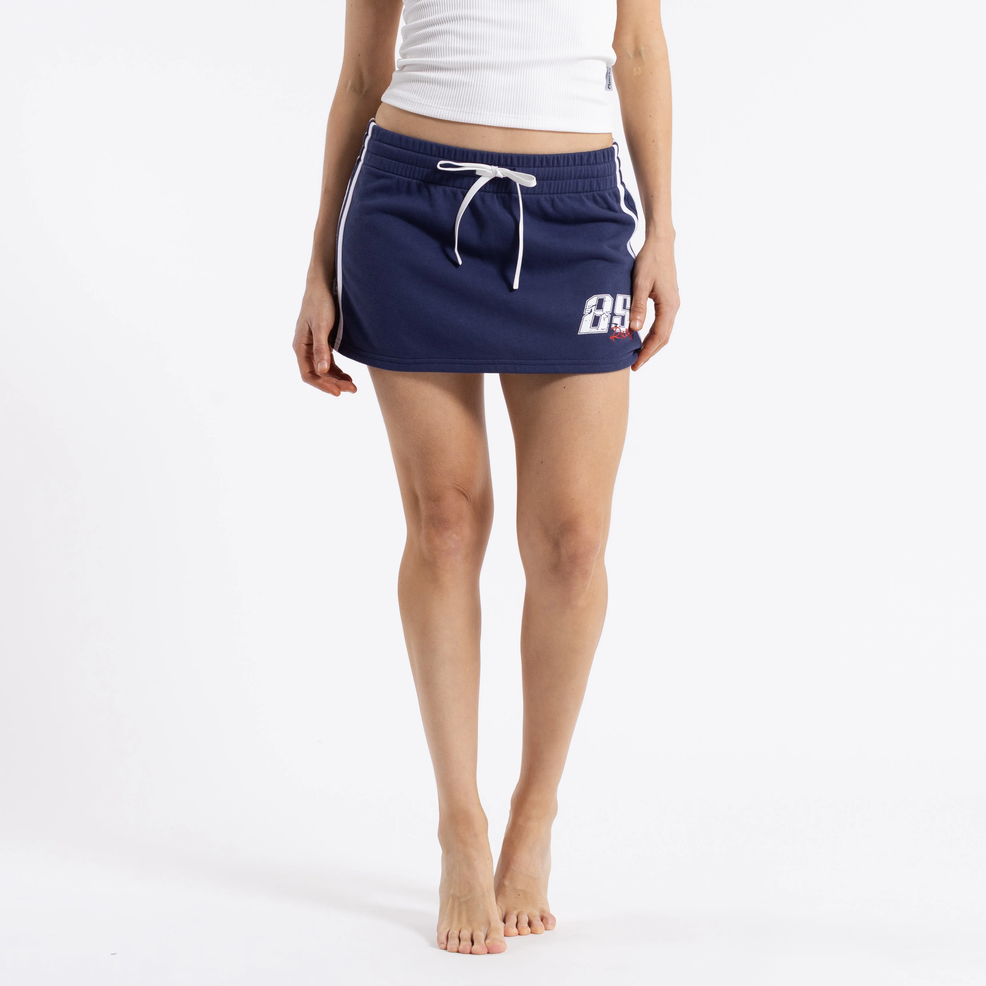 Pollera Rusty Le Jersey Low Rise Mini Skirt Ld Navy - Image 2
