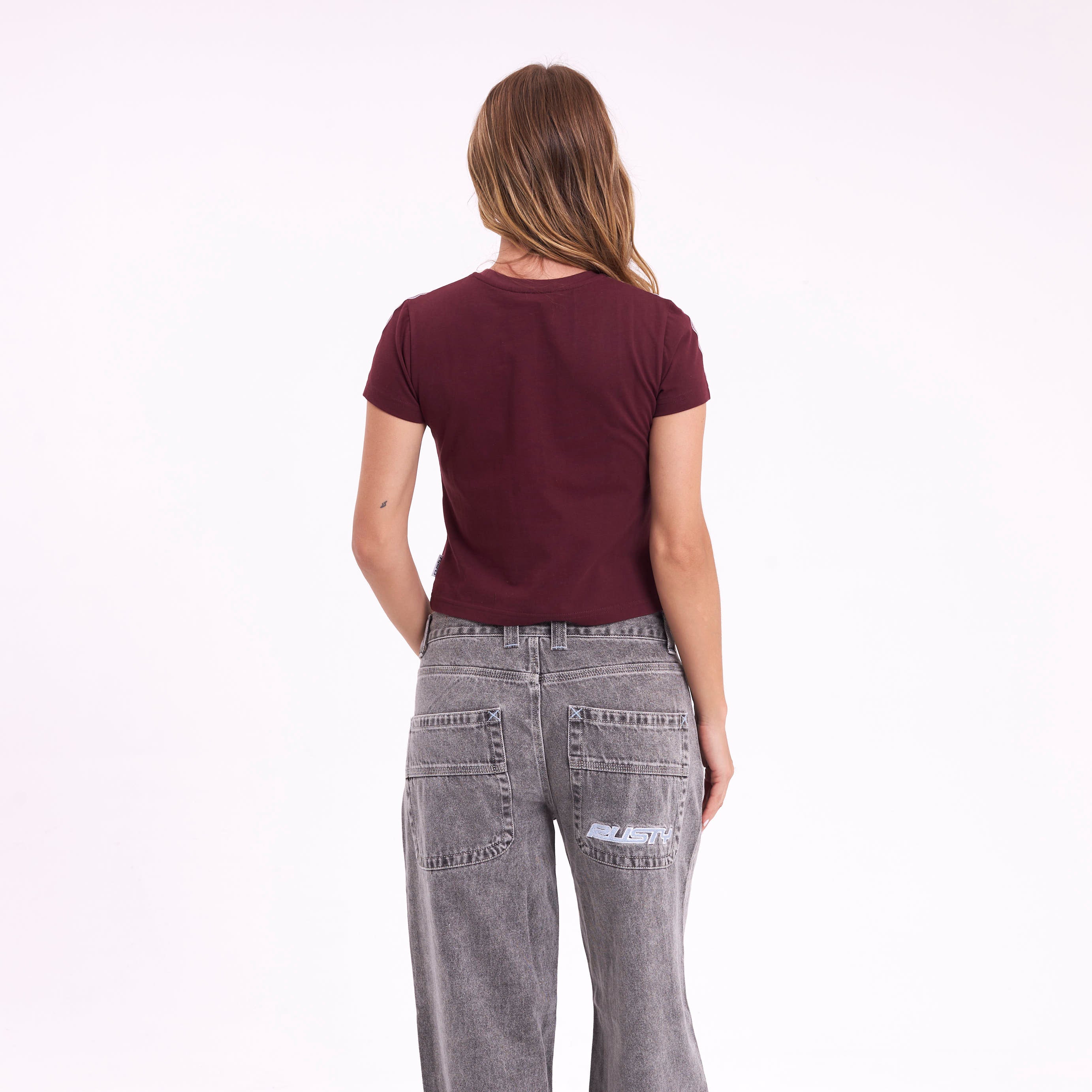 Remera Mc Rusty Stitched Up Relaxed Mini Tee Ld Burgundy - Image 5