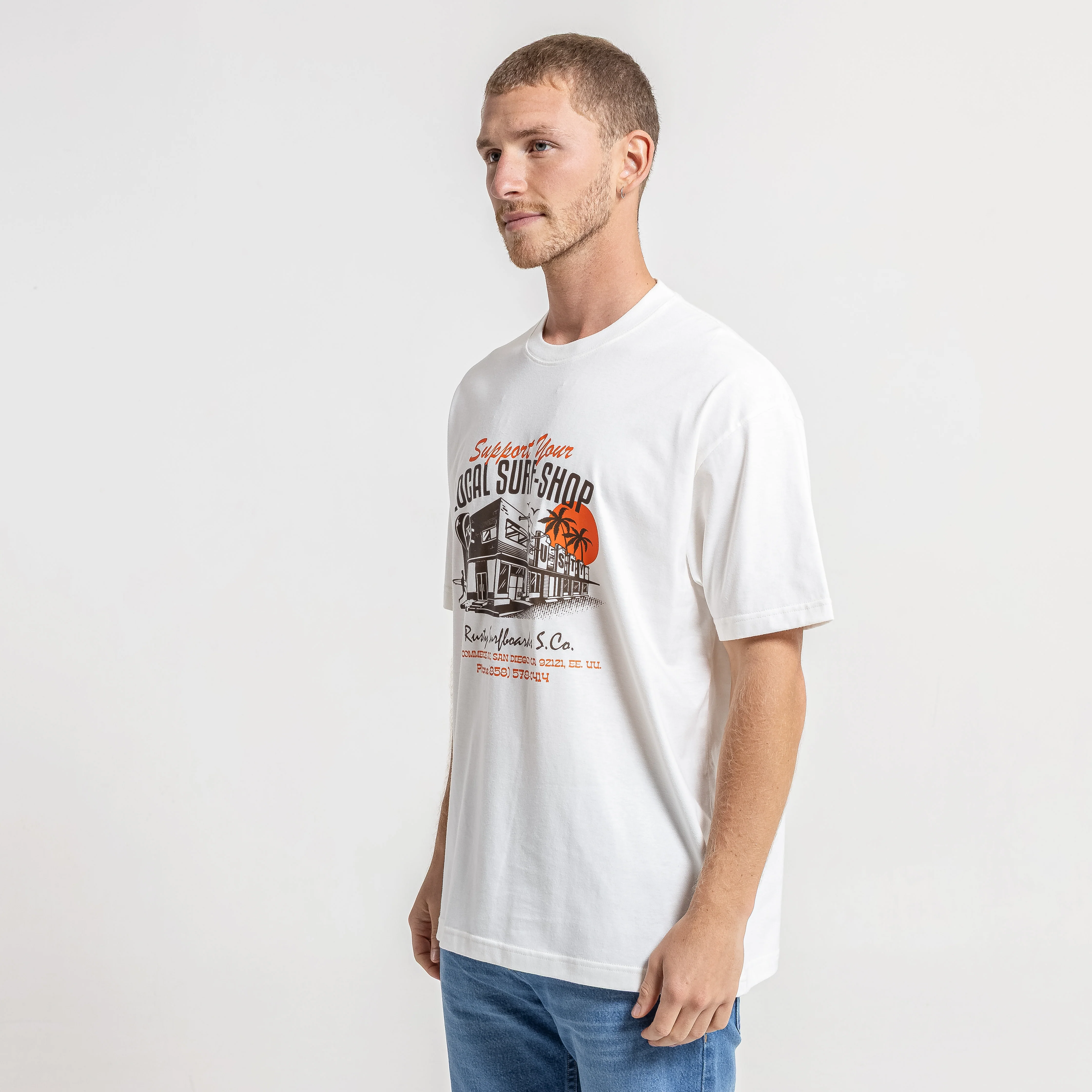 Remera Mc Rusty Support Your Local Tee Ecru - Image 3