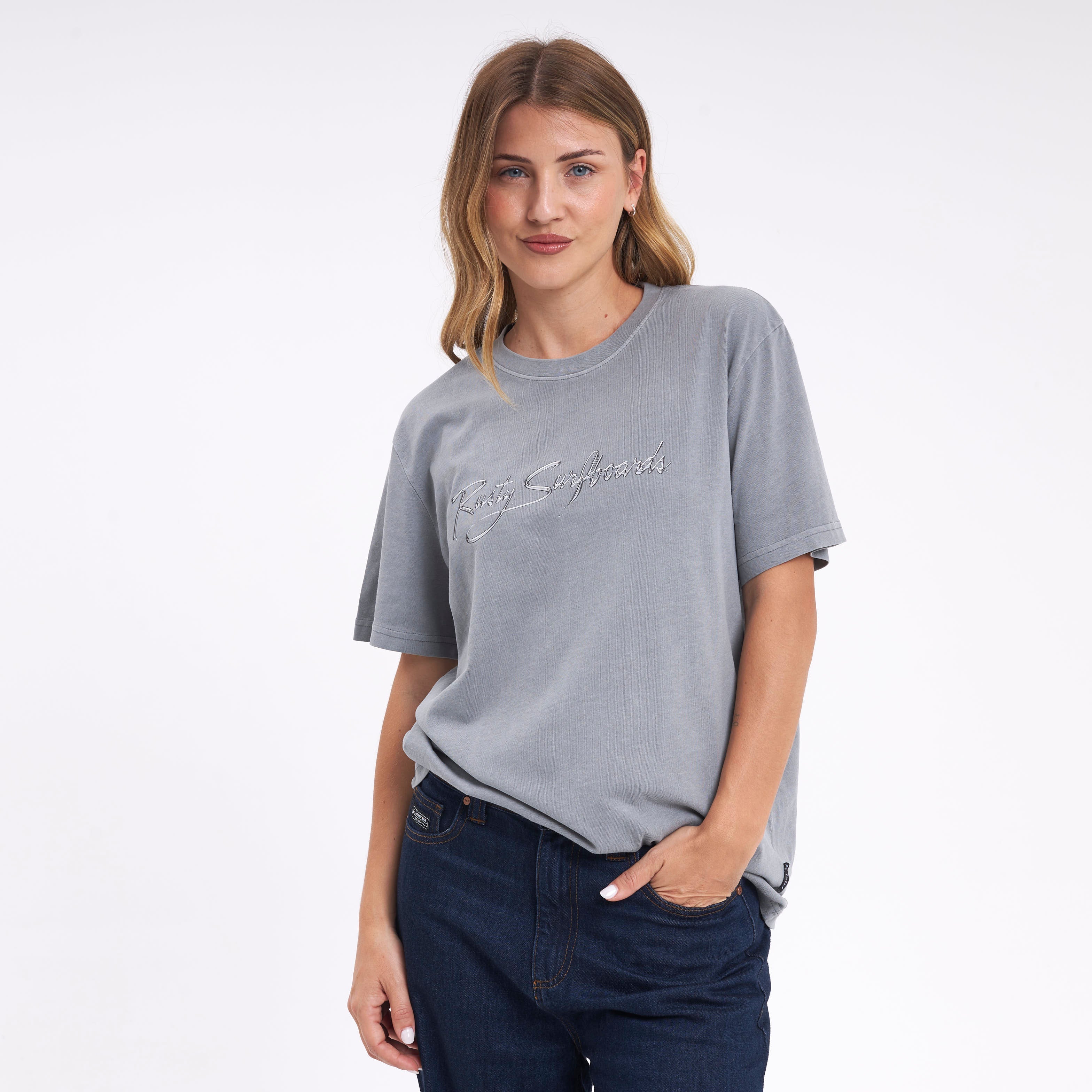 Remera Mc Rusty Bright Rusty Signature Tee Ld Grey - Image 3