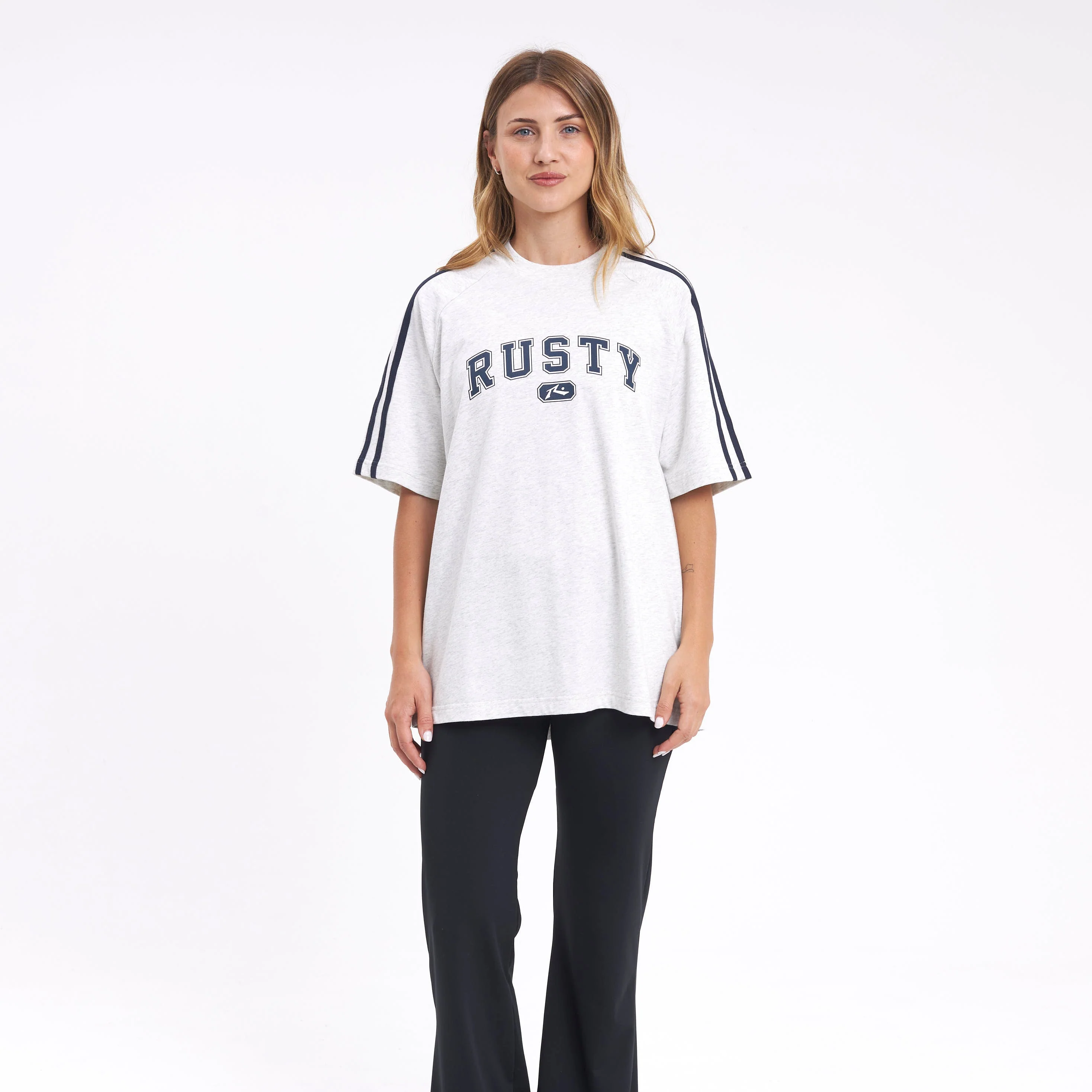 Remera Mc Rusty All Saint Collegiate Oversize Tee Ld Grey Marle - Image 4