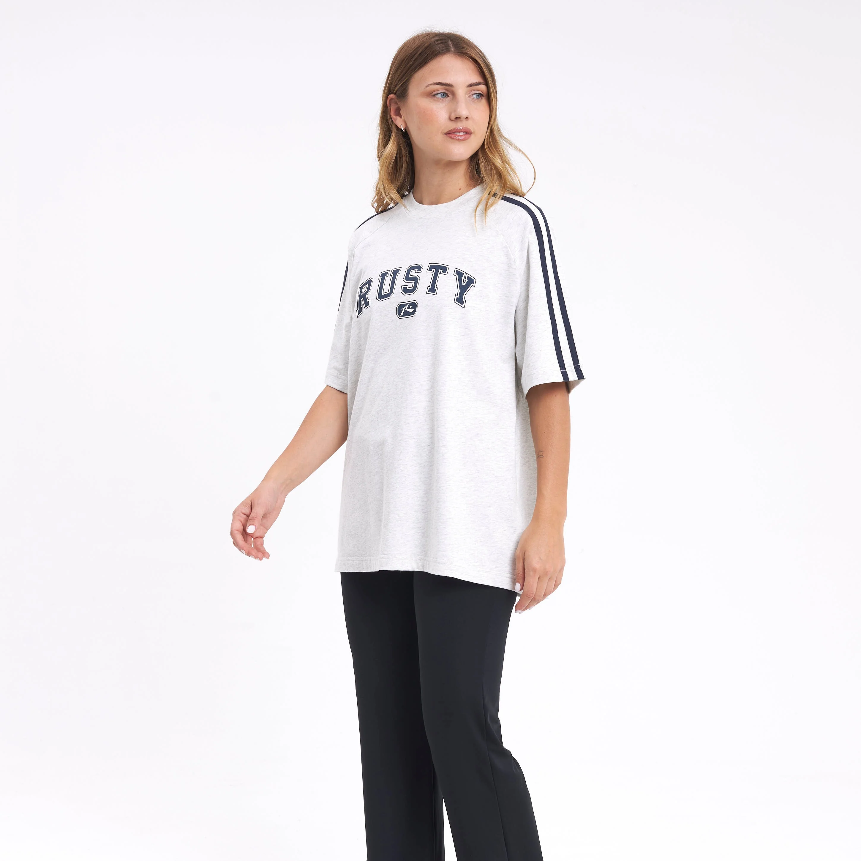 Remera Mc Rusty All Saint Collegiate Oversize Tee Ld Grey Marle - Image 5