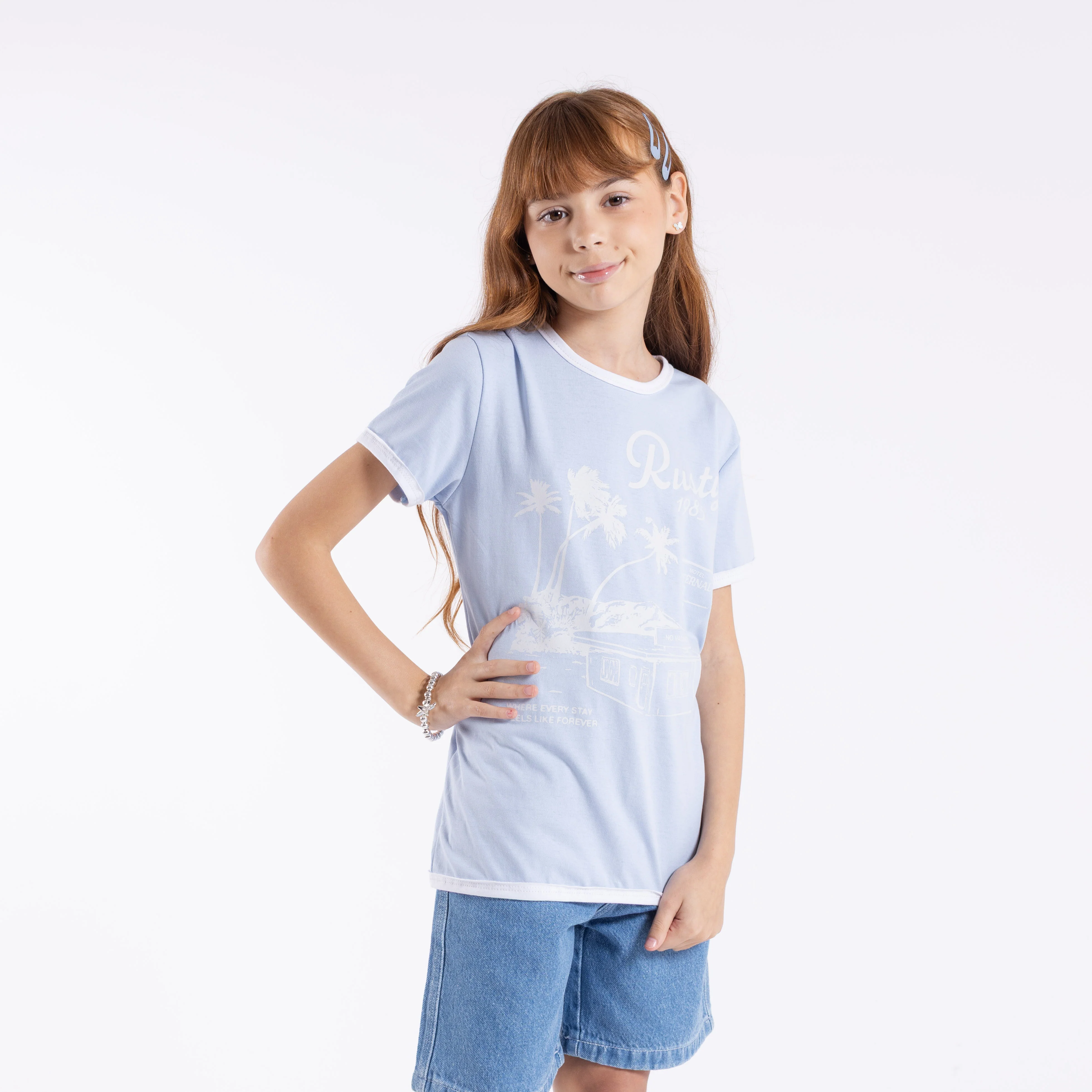 Remera Mc Rusty Sunset Wishes Ringer Tee Girls Kentucky Blue - Image 3