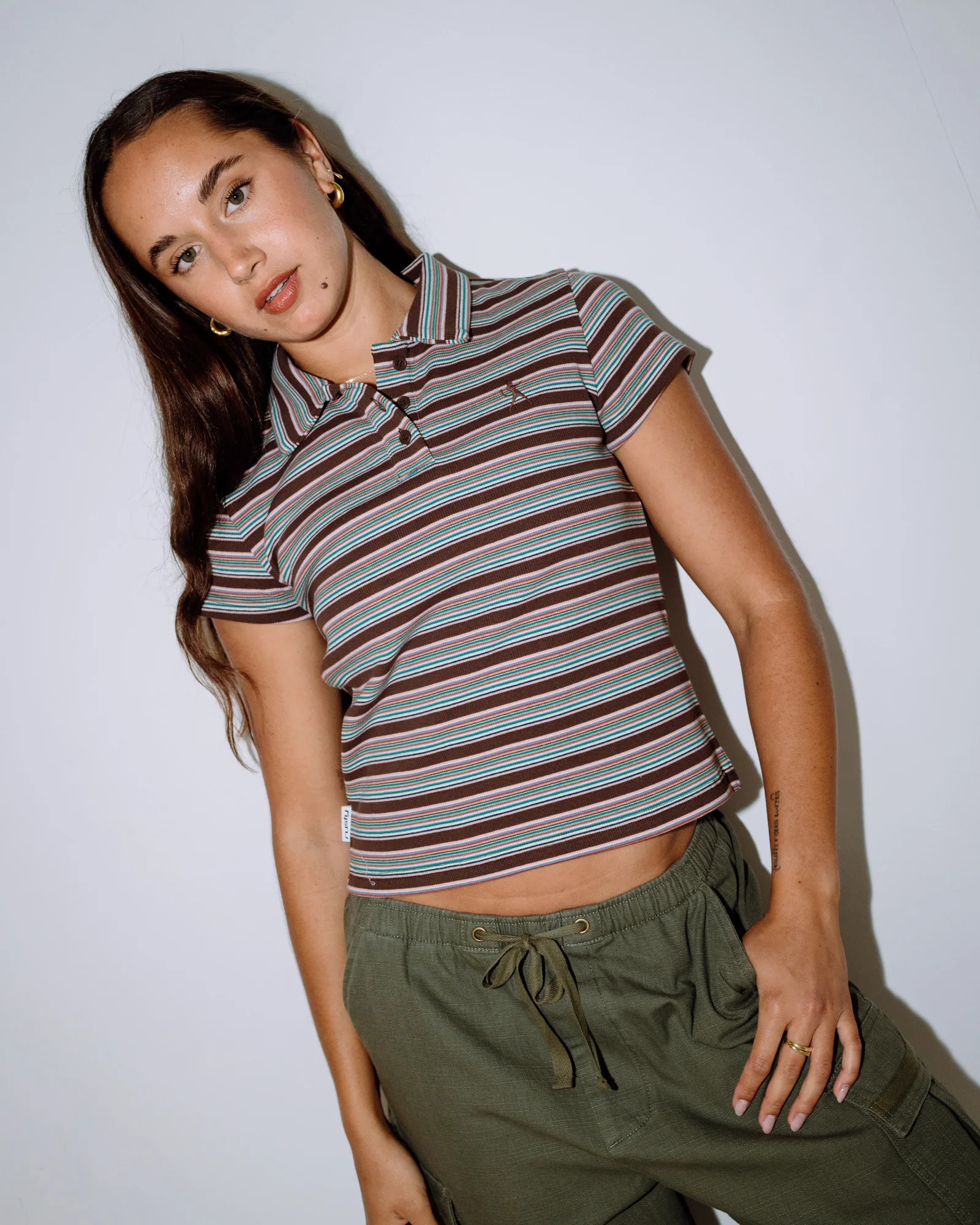 Remera Mc Rusty Blazed Stripe Baby Polo Tee Ld Multi Stripe - Image 4