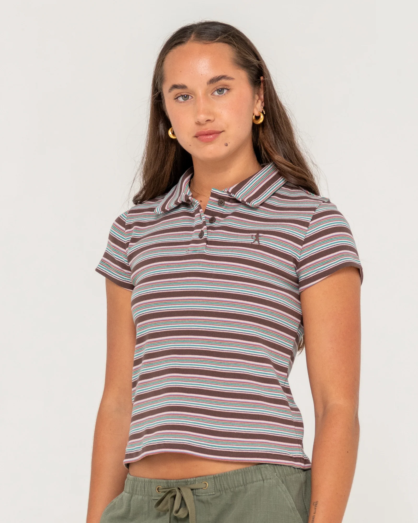 Remera Mc Rusty Blazed Stripe Baby Polo Tee Ld Multi Stripe - Image 5