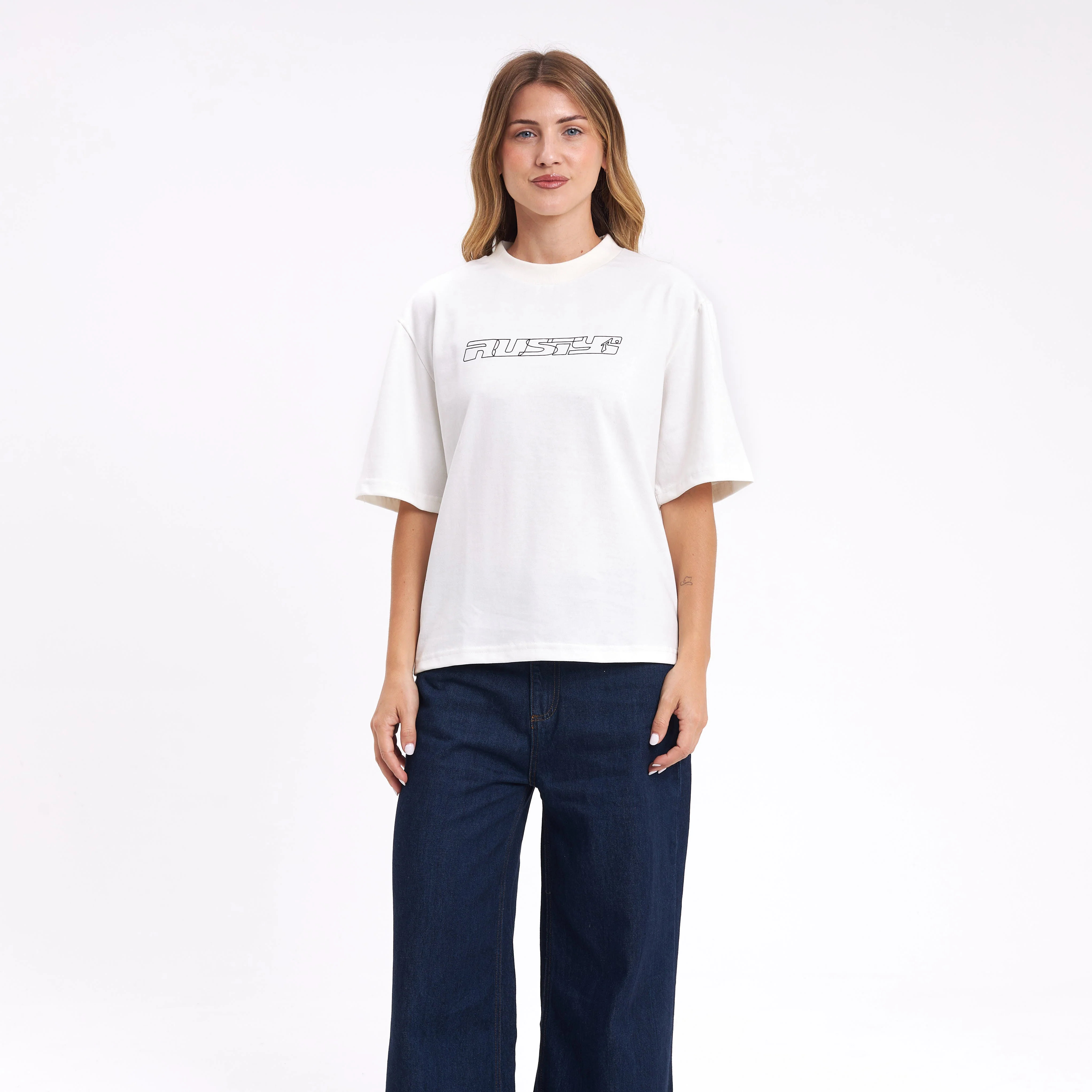 Remera Mc Rusty Essentials Crop Boxy Fit Tee Ld Off White - Image 3