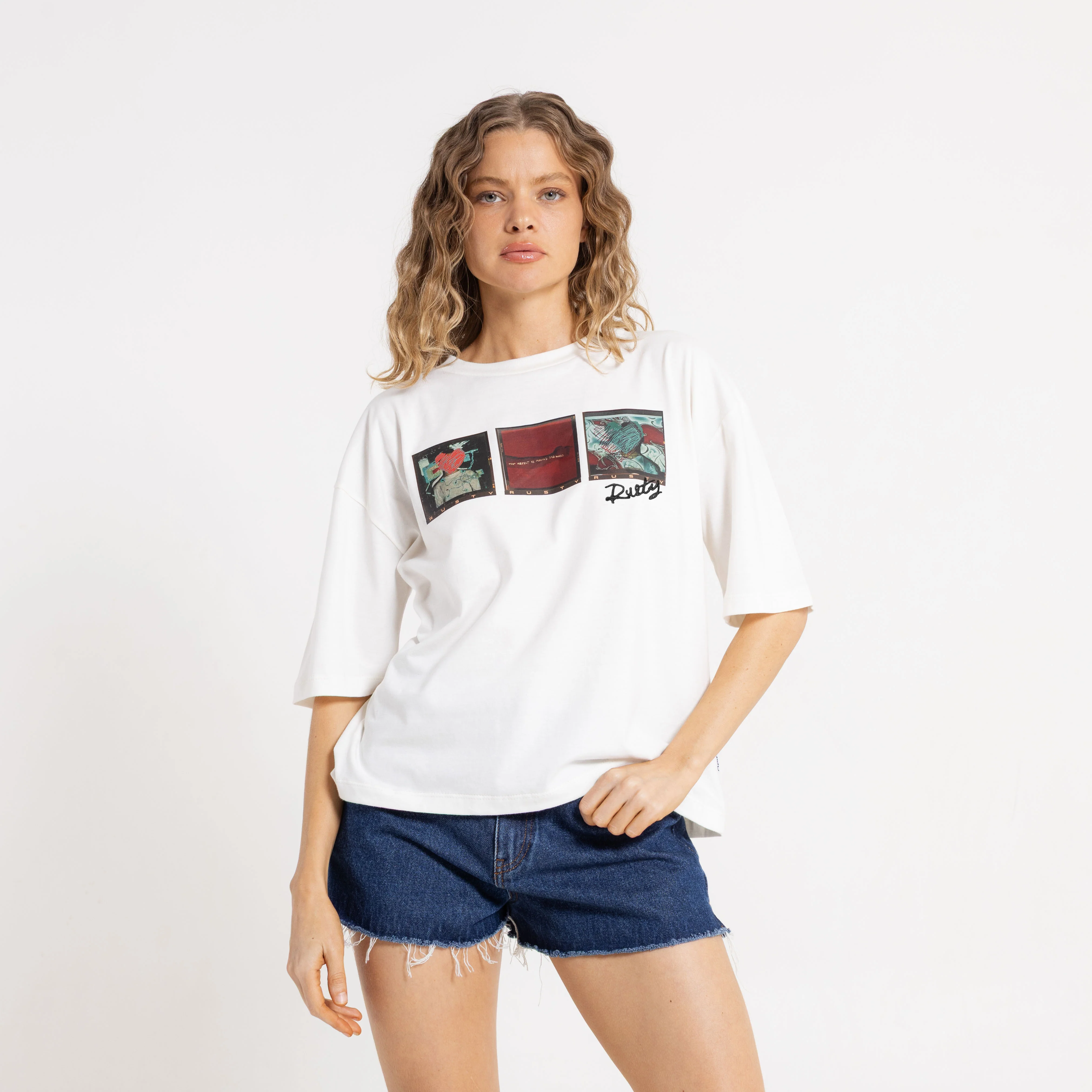 Remera Mc Rusty Crossroads Oversize Tee Ld Snow White