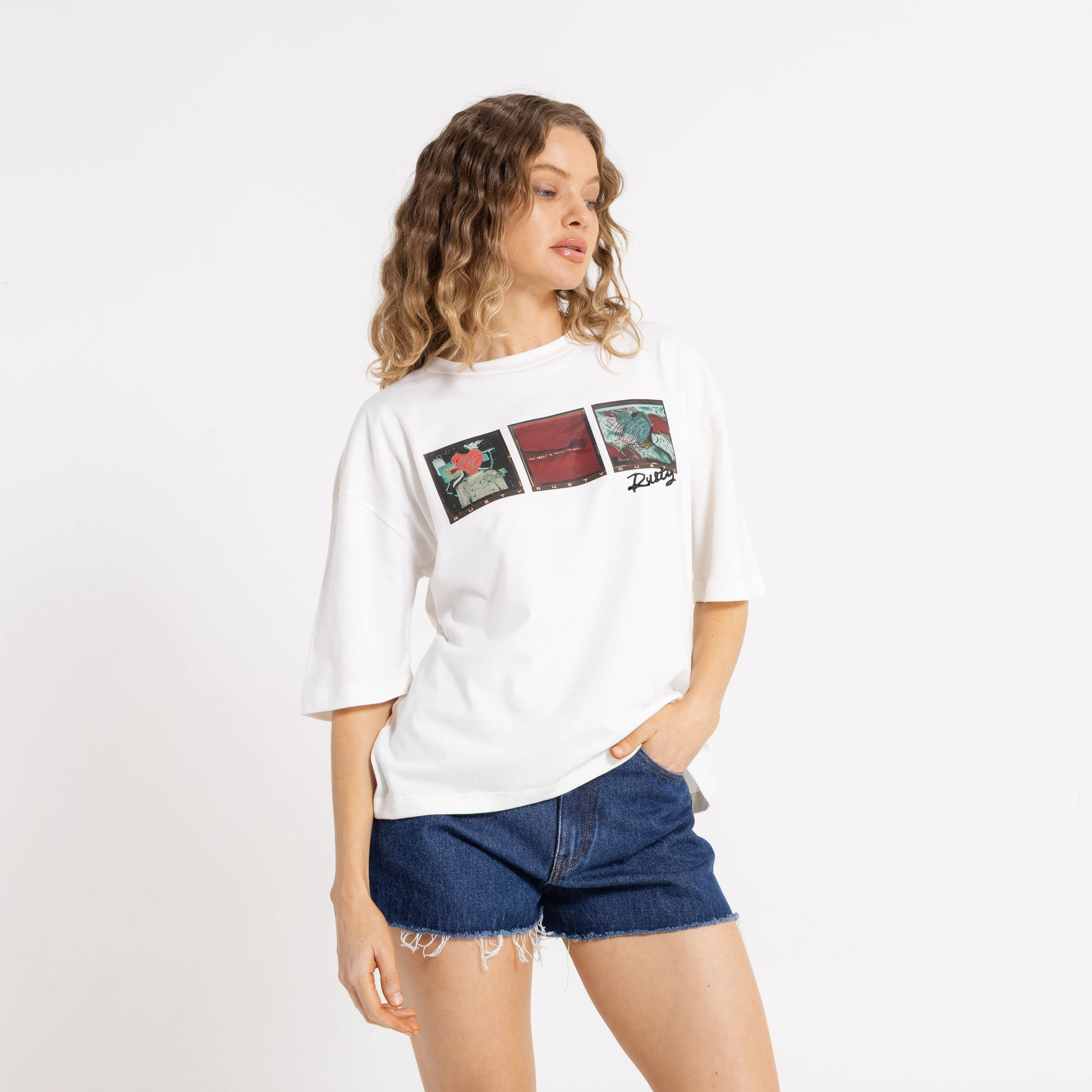 Remera Mc Rusty Crossroads Oversize Tee Ld Snow White - Image 2