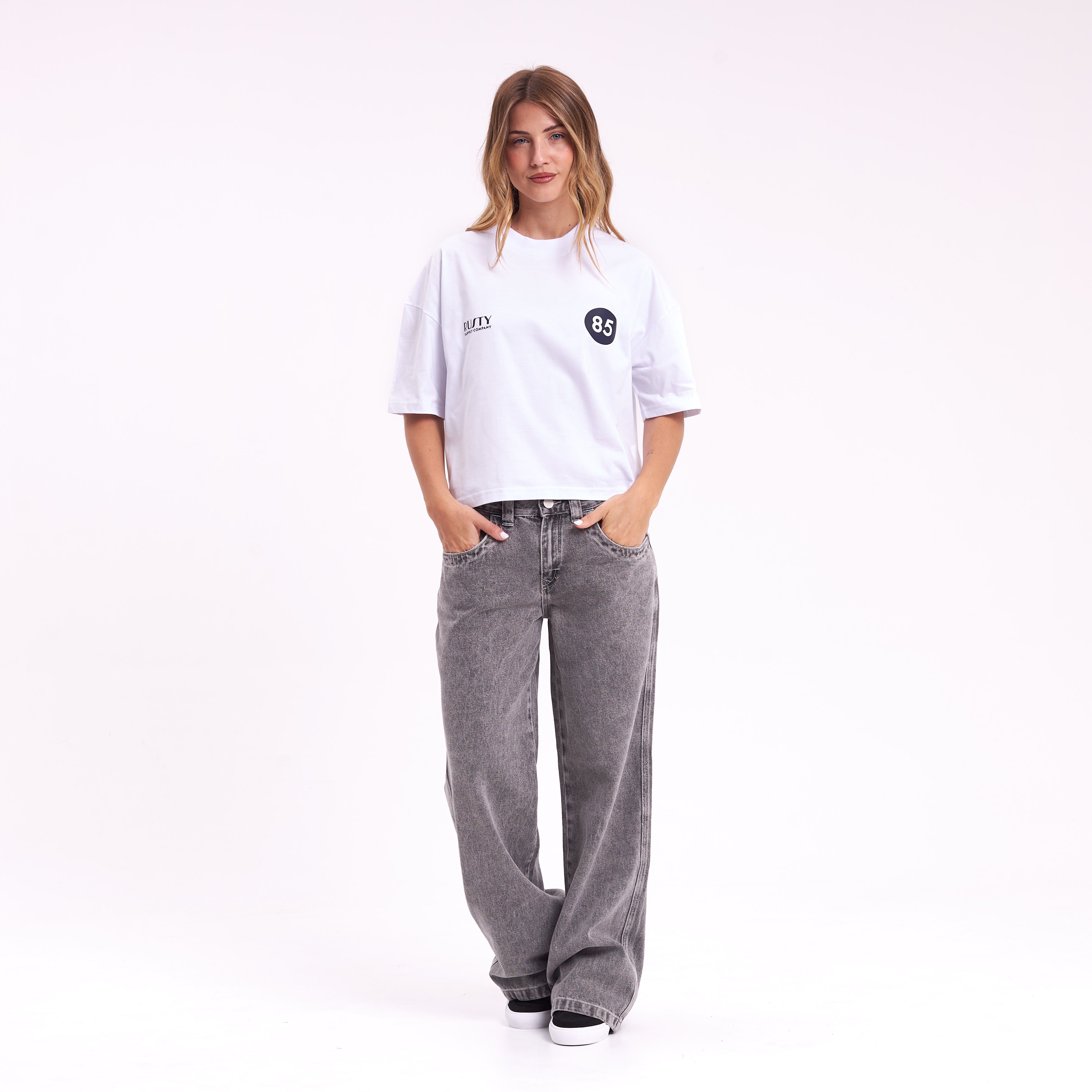 Remera Mc Rusty Chixy Crop Boxy Fit Tee Ld White - Image 4