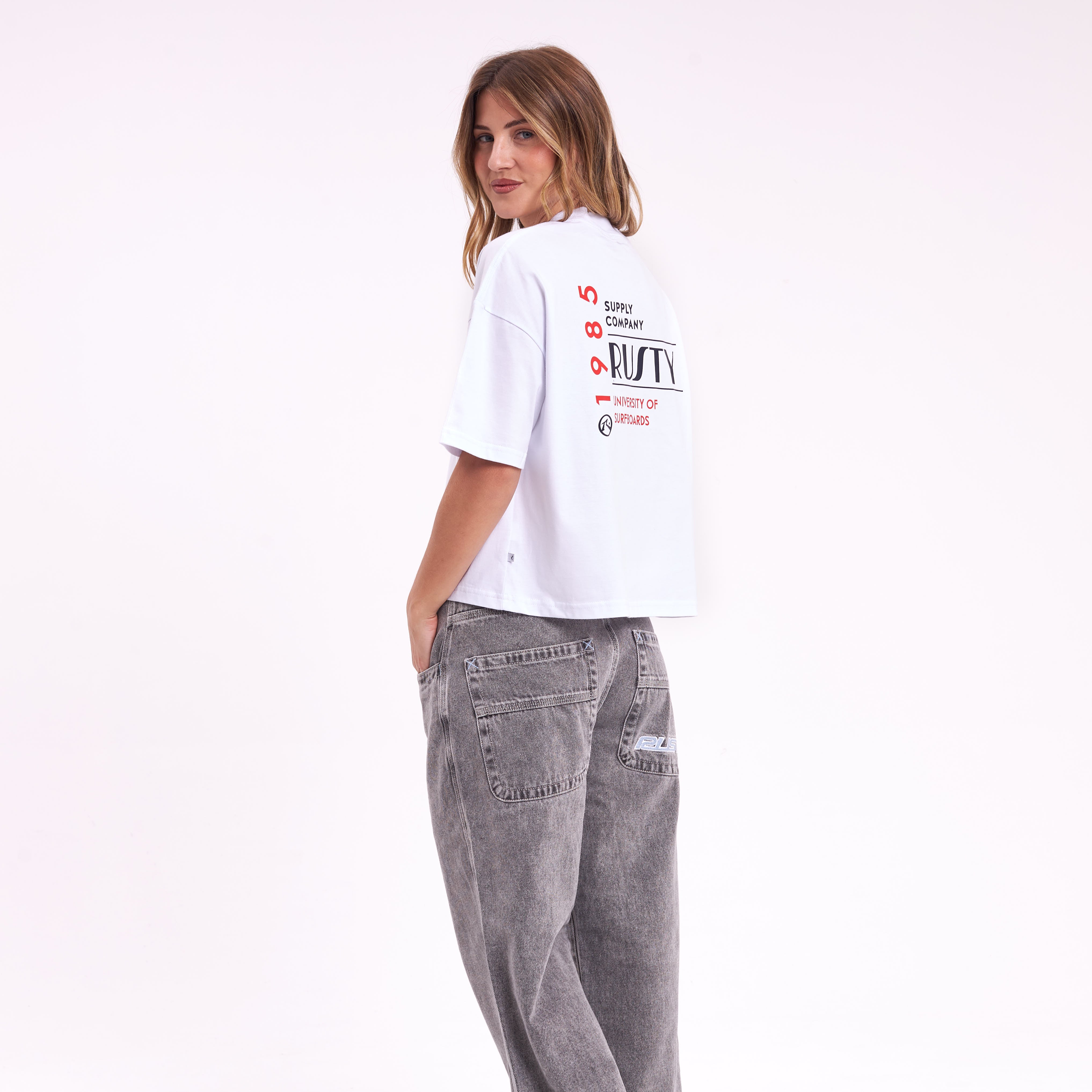 Remera Mc Rusty Chixy Crop Boxy Fit Tee Ld White - Image 5