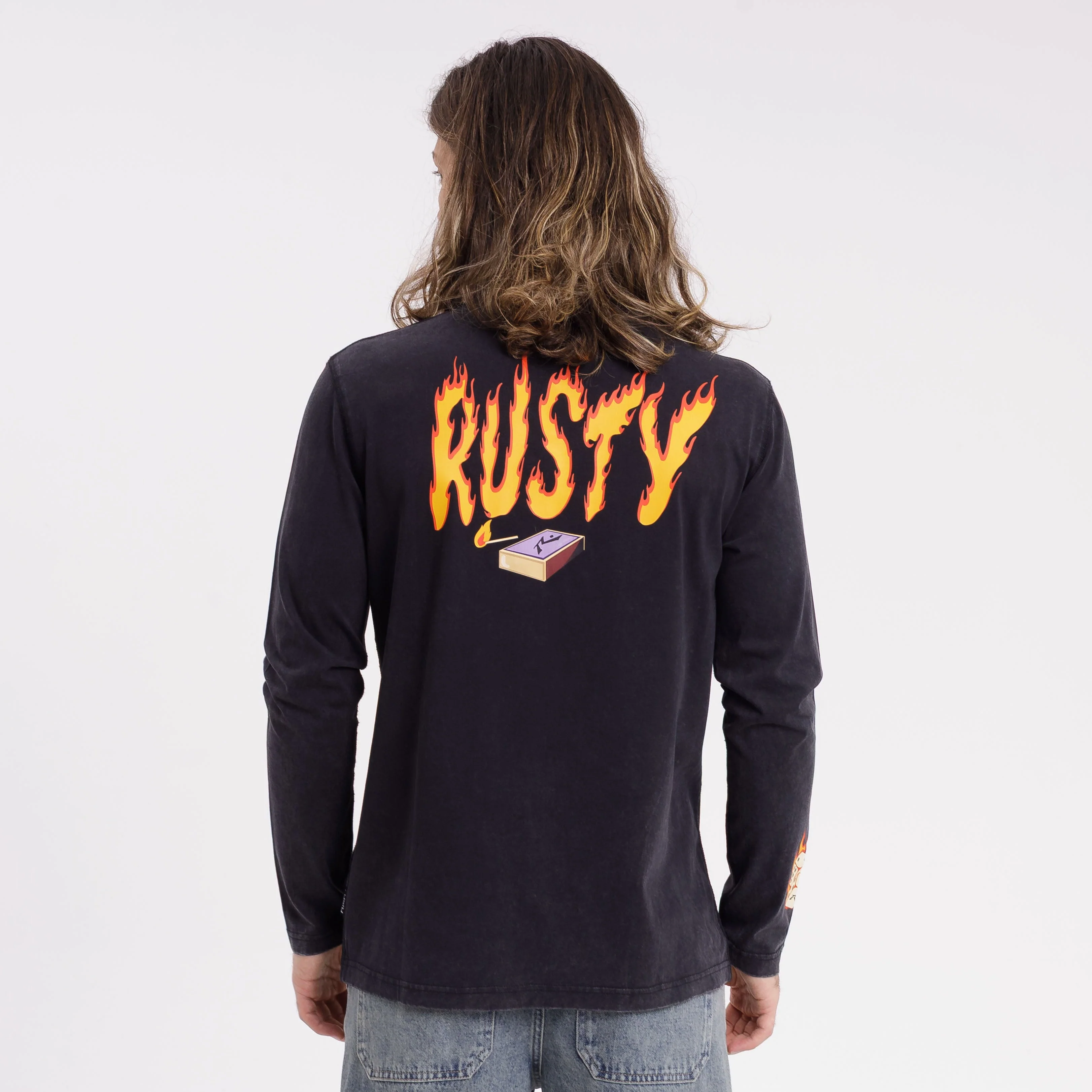Remera Ml Rusty On Fire Ls Tee Black - Image 4