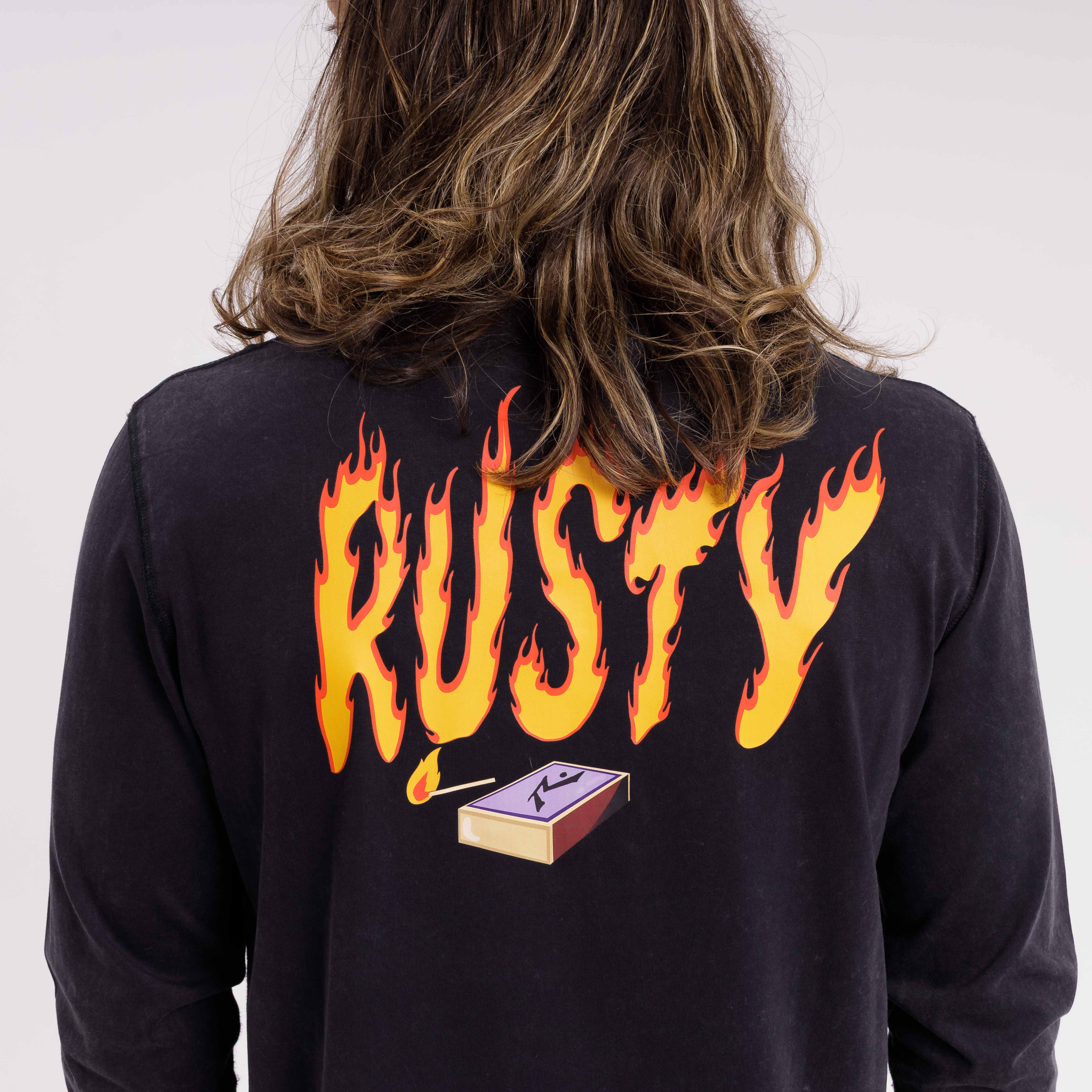 Remera Ml Rusty On Fire Ls Tee Black - Image 5