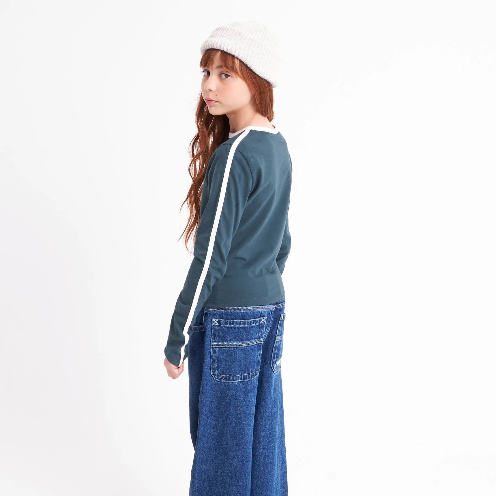 Remera Ml Rusty Supply Contrast Ls Tee Girls Green Gables - Image 4