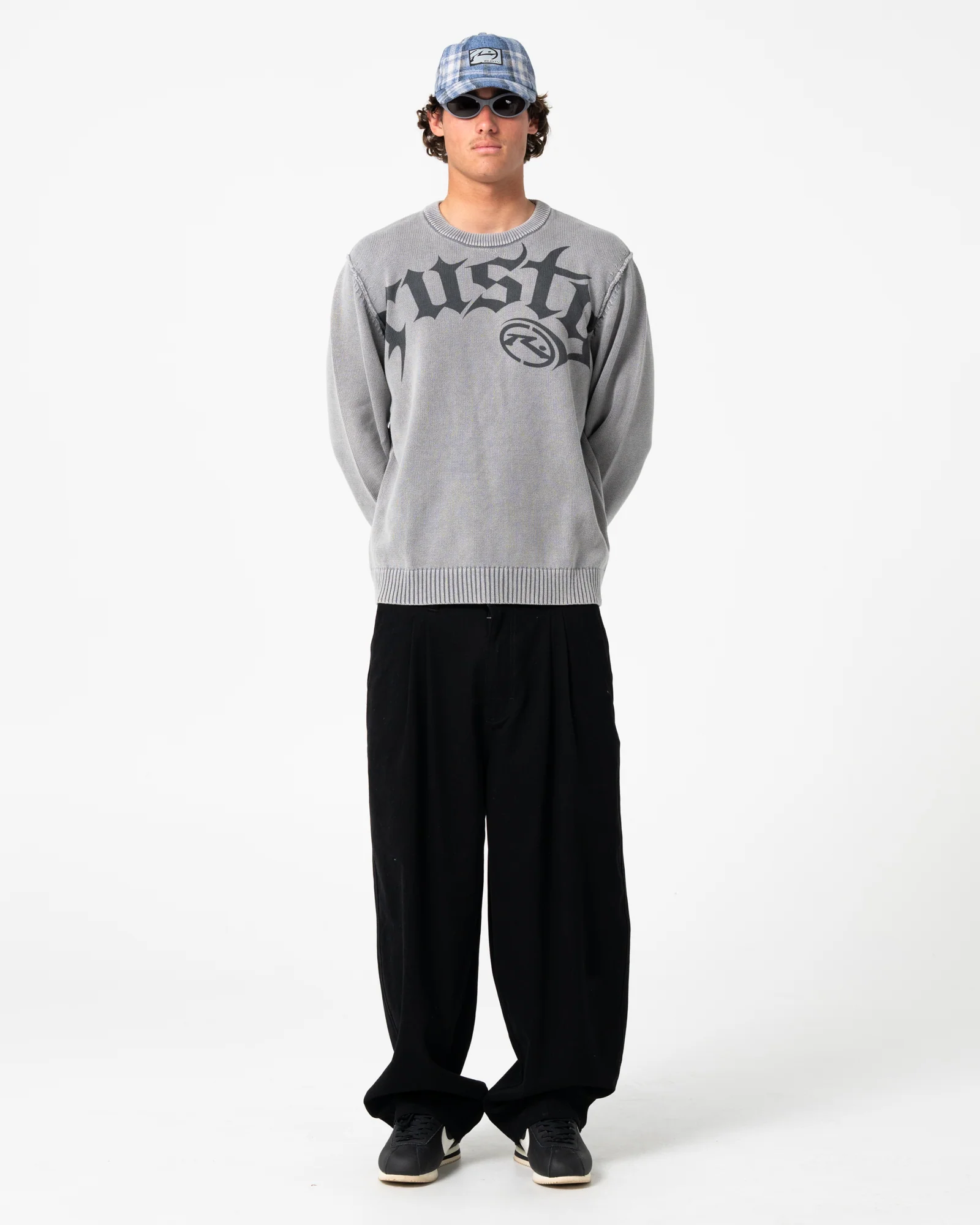 Sweater Saxon Printed Sweater Steel Blue