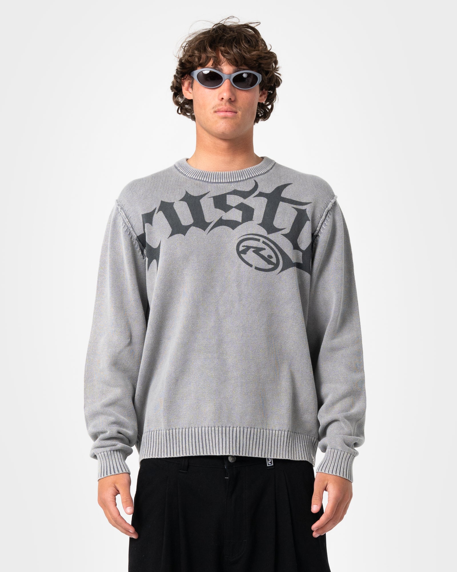 Sweater Saxon Printed Sweater Steel Blue - Image 2