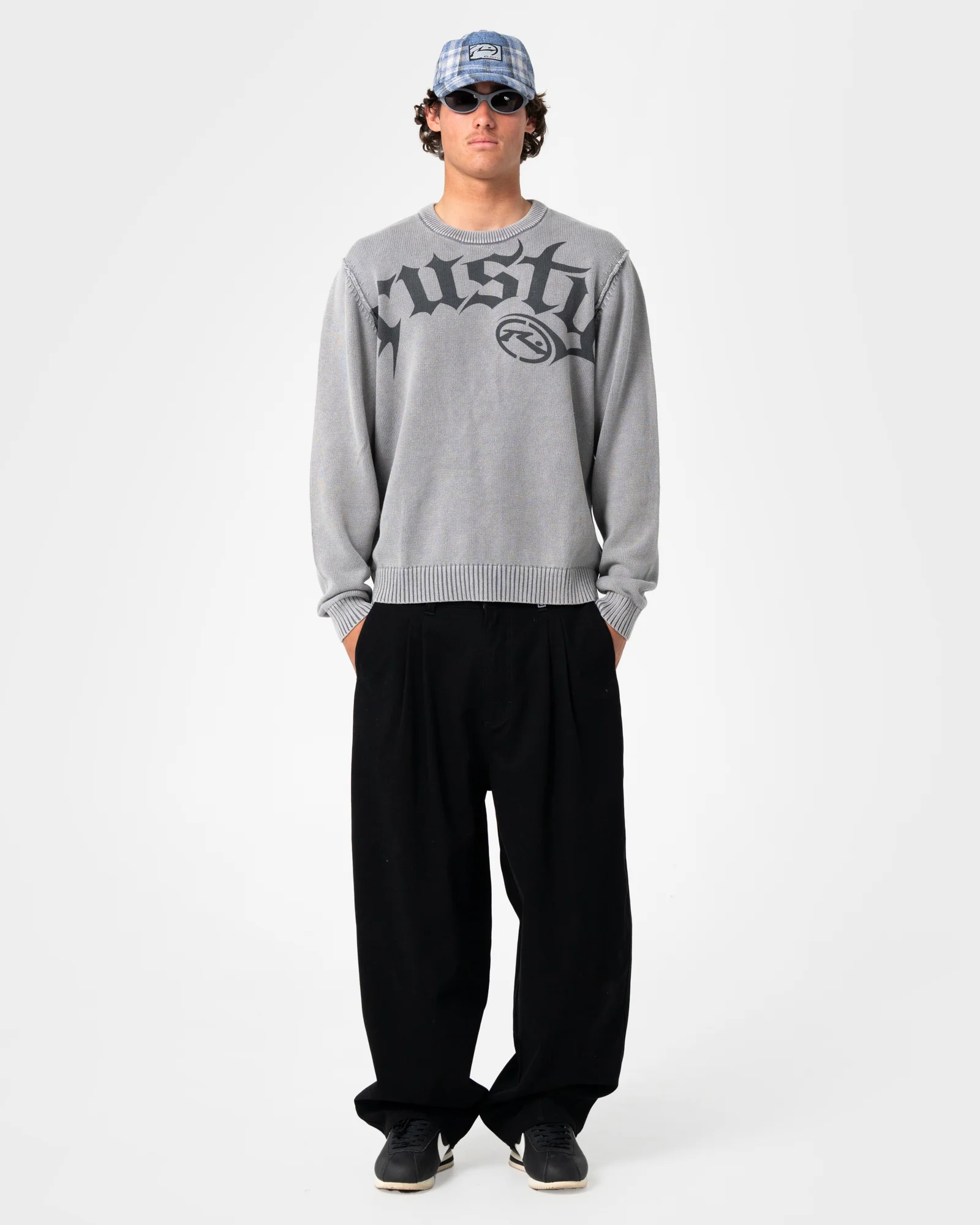 Sweater Saxon Printed Sweater Steel Blue - Image 3