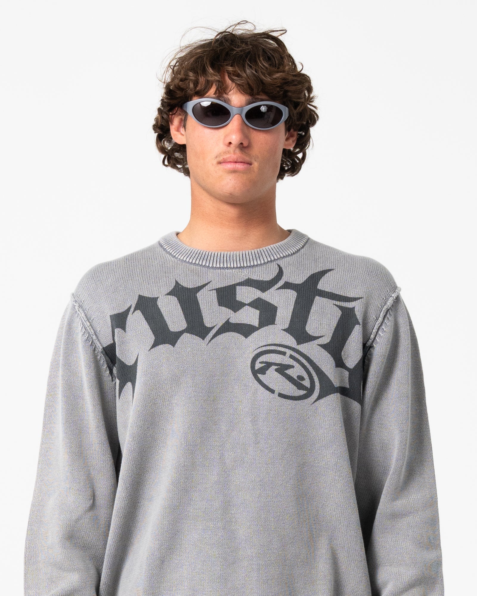 Sweater Saxon Printed Sweater Steel Blue - Image 4